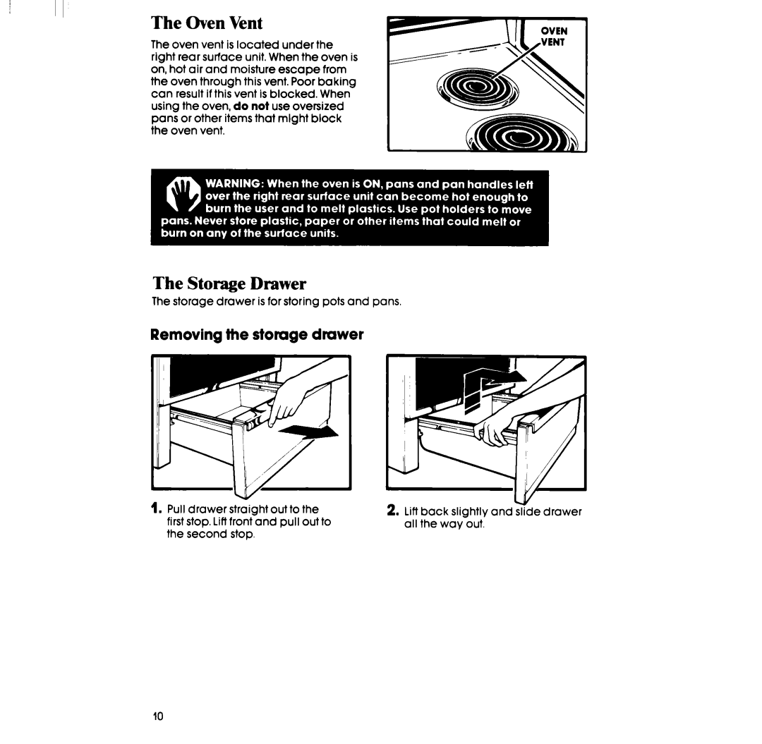 Whirlpool RF335EXP manual The Storage Drawer, Removing the storuge drawer 