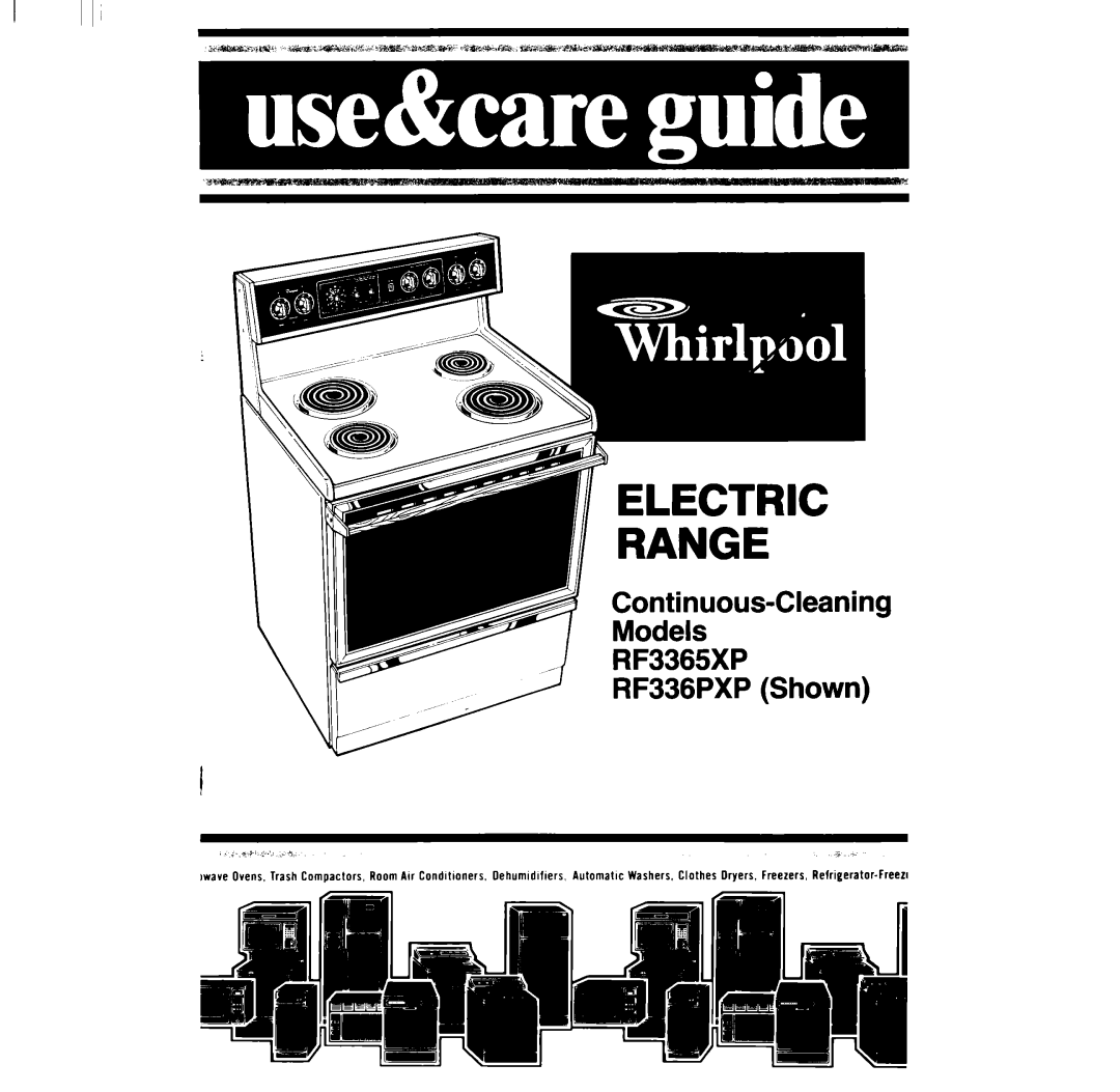 Whirlpool RF336PXP, RF3365XP manual Electric Range 