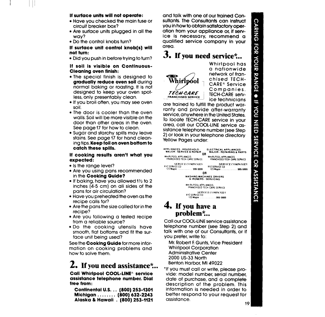 Whirlpool RF336PXP, RF3365XP manual If you need assistance%, If you need service? 