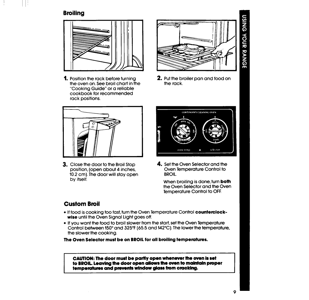 Whirlpool RF336PXP, RF3365XP manual Broiling, Custom Broil 