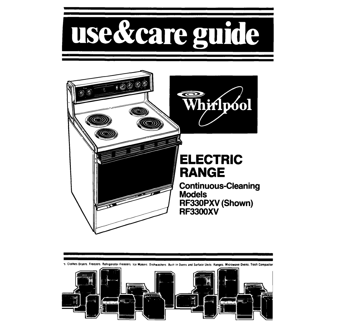 Whirlpool manual RF330PXV Shown RF33OOXV 