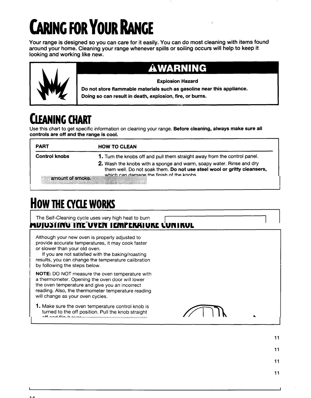 Whirlpool RF35OOXE, RF350BXE, RF354BXE manual Cleaningchart, Part, HOW to Clean 