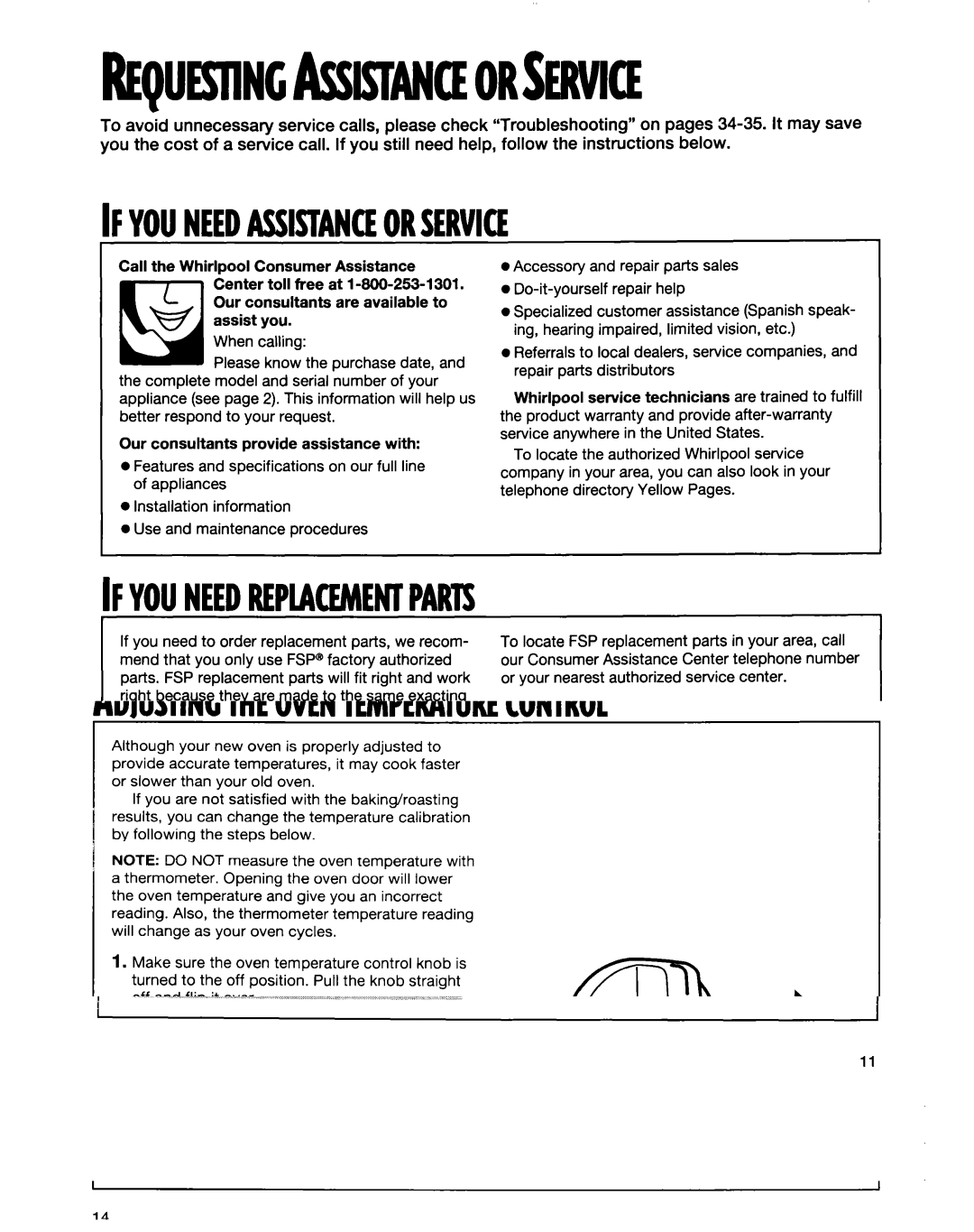 Whirlpool RF350BXE, RF35OOXE, RF354BXE manual Requesiincassistanceorservice 