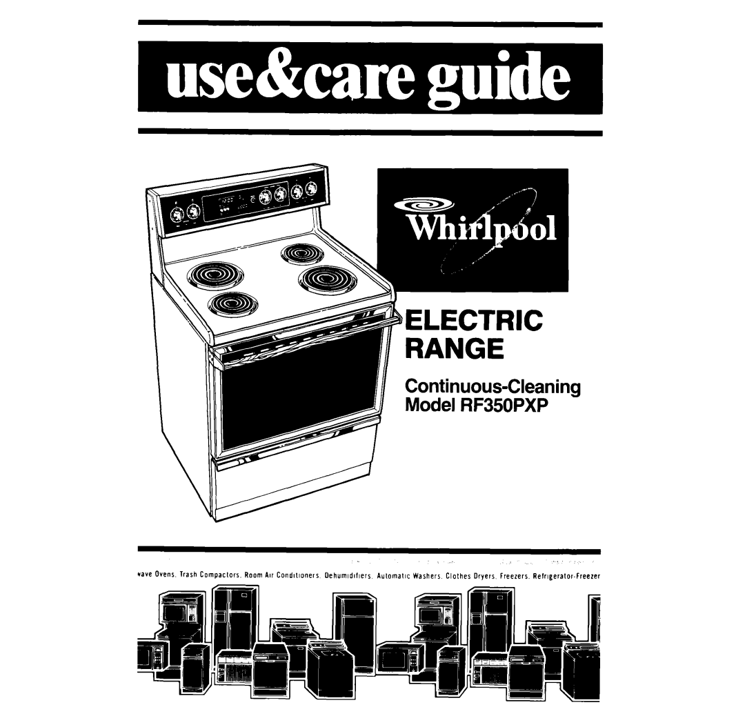Whirlpool RF350PXP manual 