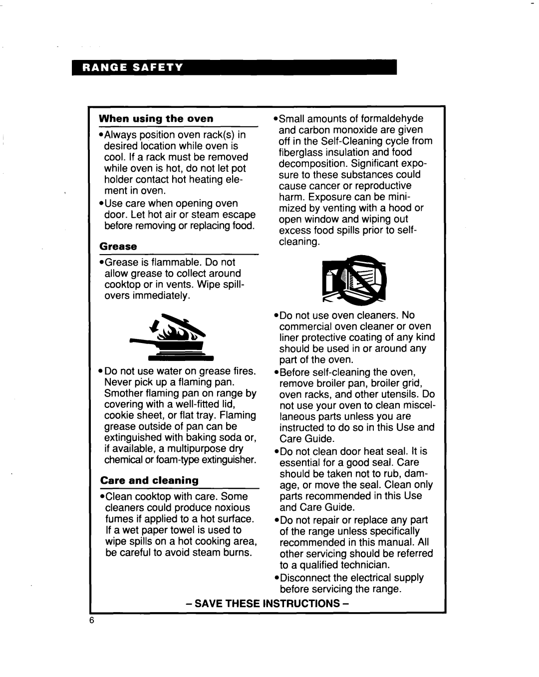 Whirlpool RF354BXD warranty Instructions 