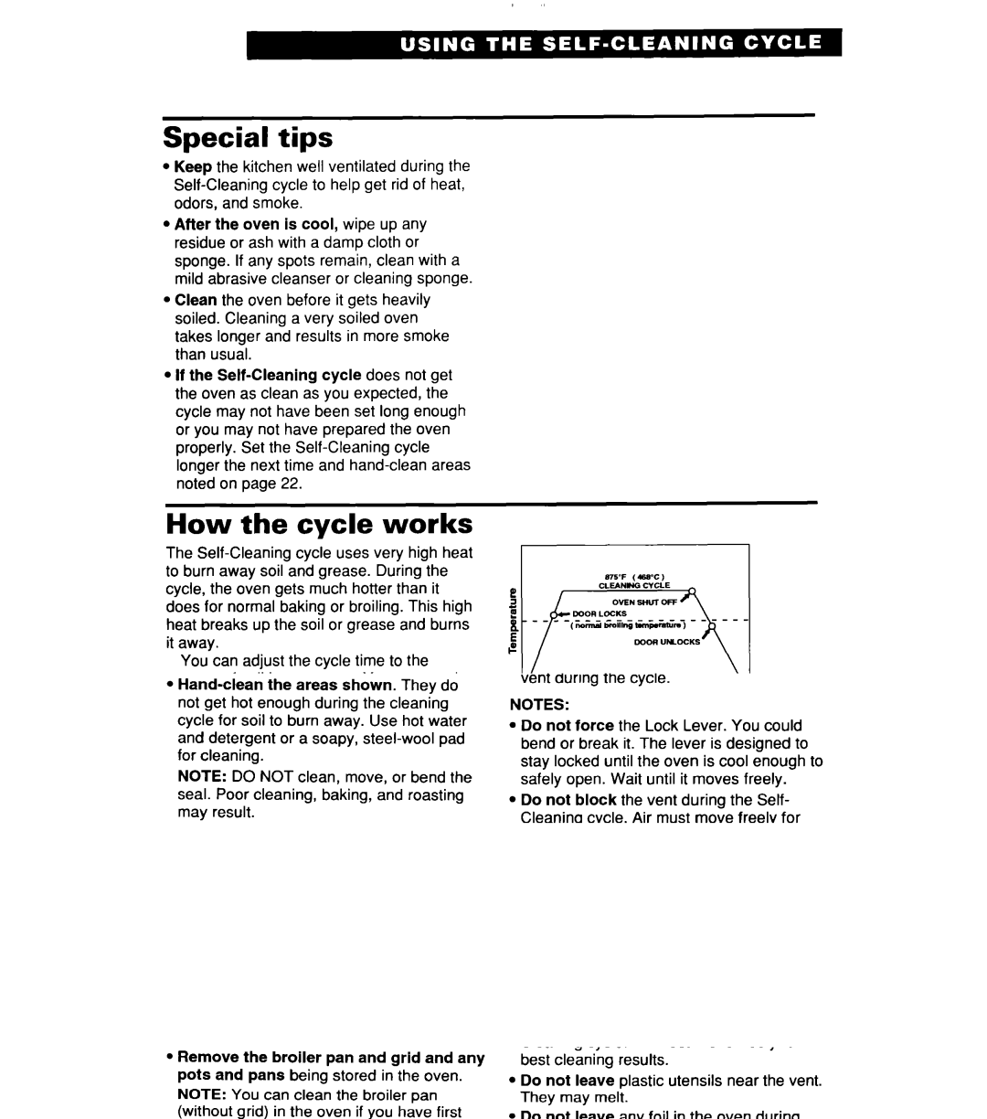 Whirlpool RF356BXD warranty Special tips, How the cycle works 