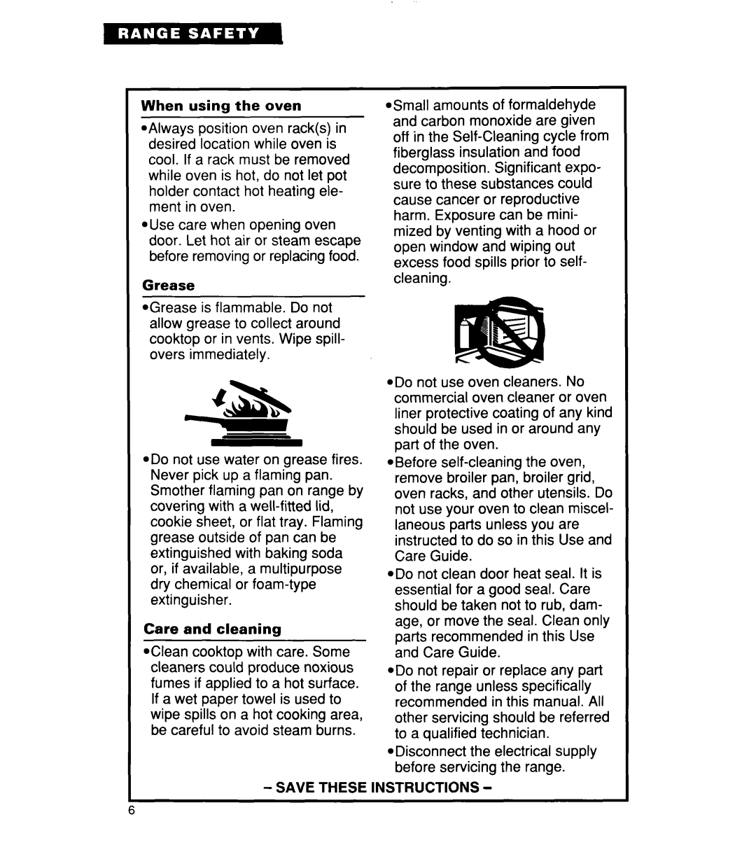 Whirlpool RF356BXD warranty Instructions 