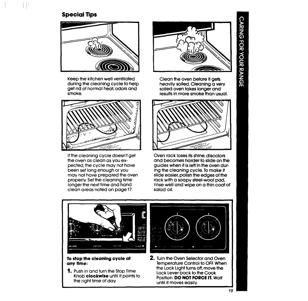 Whirlpool RF3600XP manual Special mps, To stop the cleaning cycle al any time 