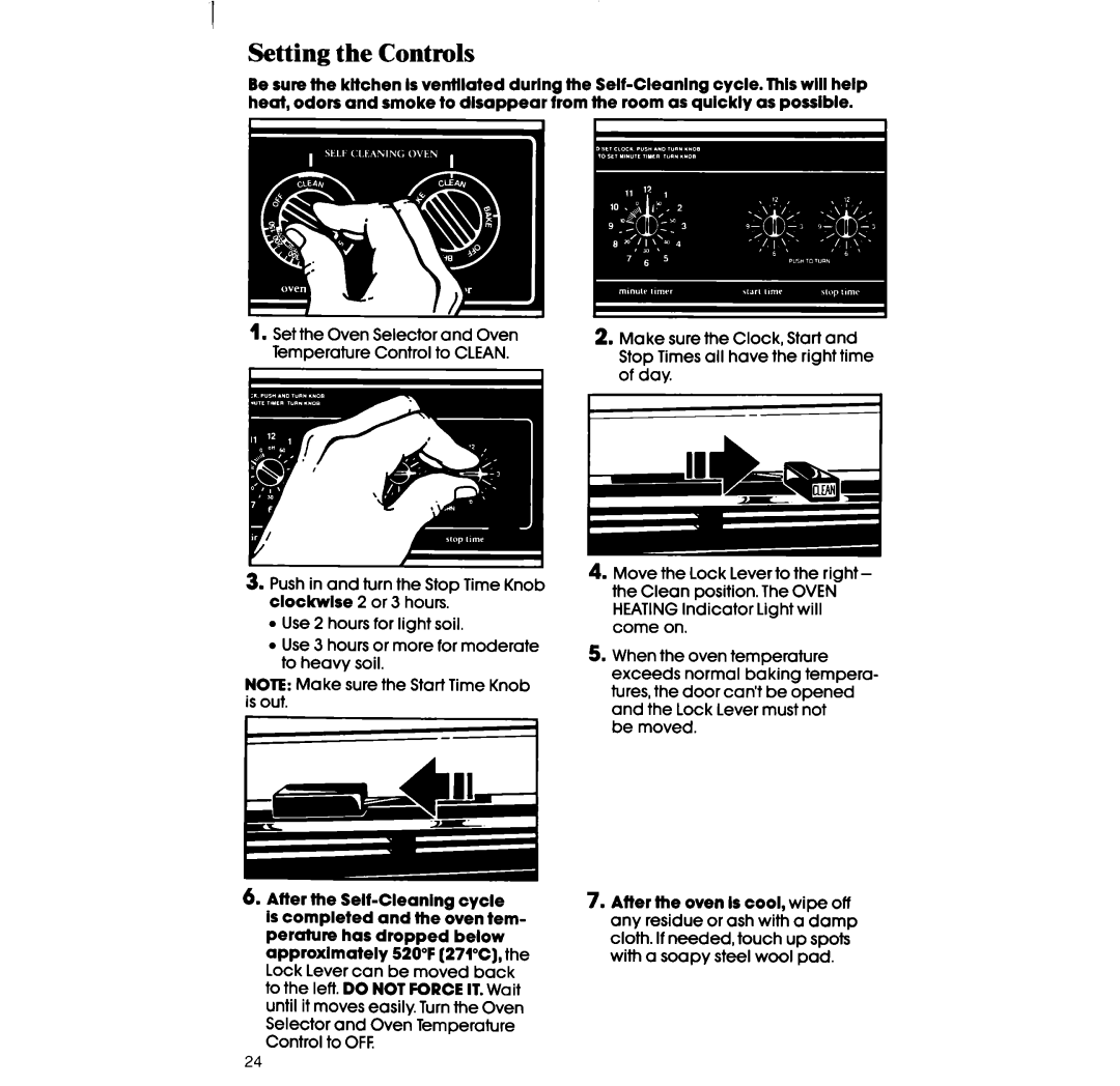 Whirlpool RF360BX manual Setting the Controls 