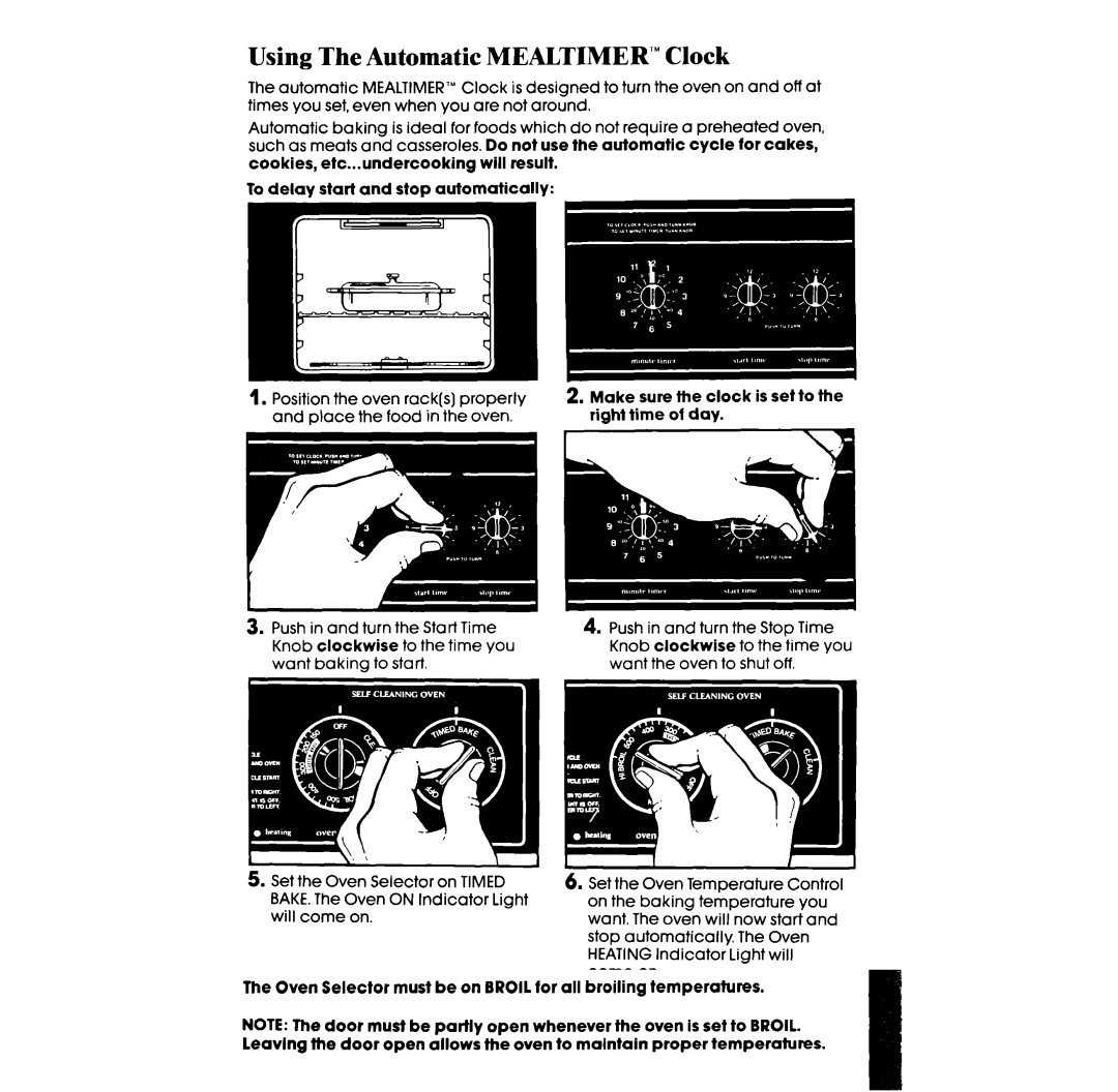 Whirlpool RF360BXW manual Using The Automatic MEALTIMER’ Clock 