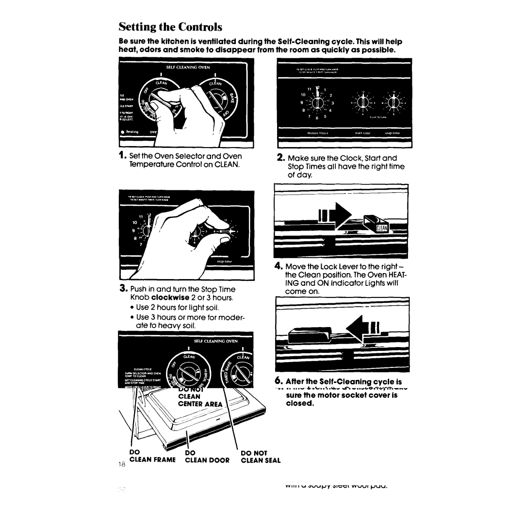 Whirlpool RF360BXW manual Setting the Controls 