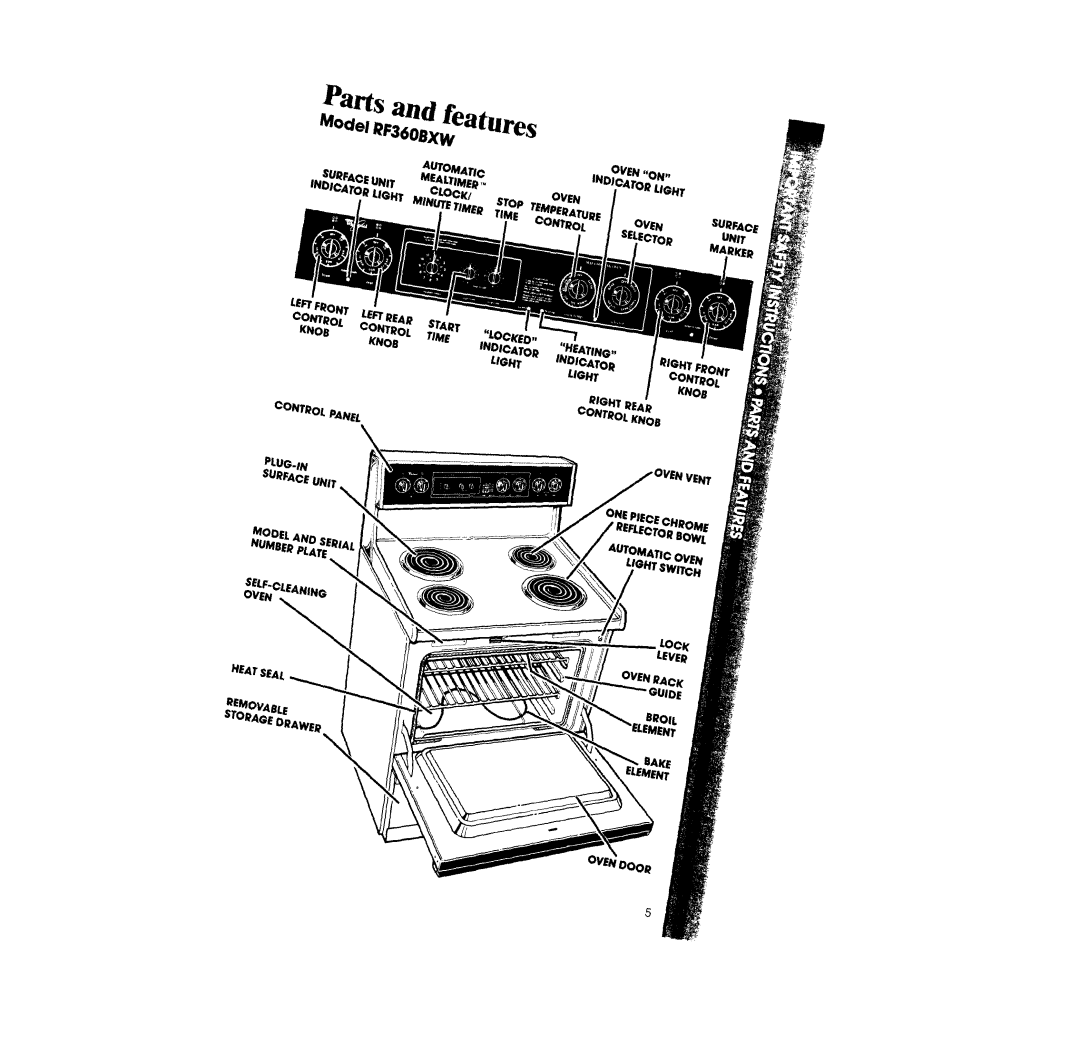 Whirlpool RF360BXW manual CowRoLp4NEL 