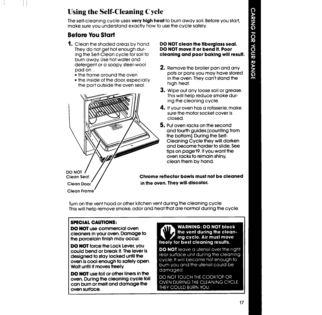 Whirlpool RF360EXP manual I Using the Self-CleaningCycle, Before You Start 
