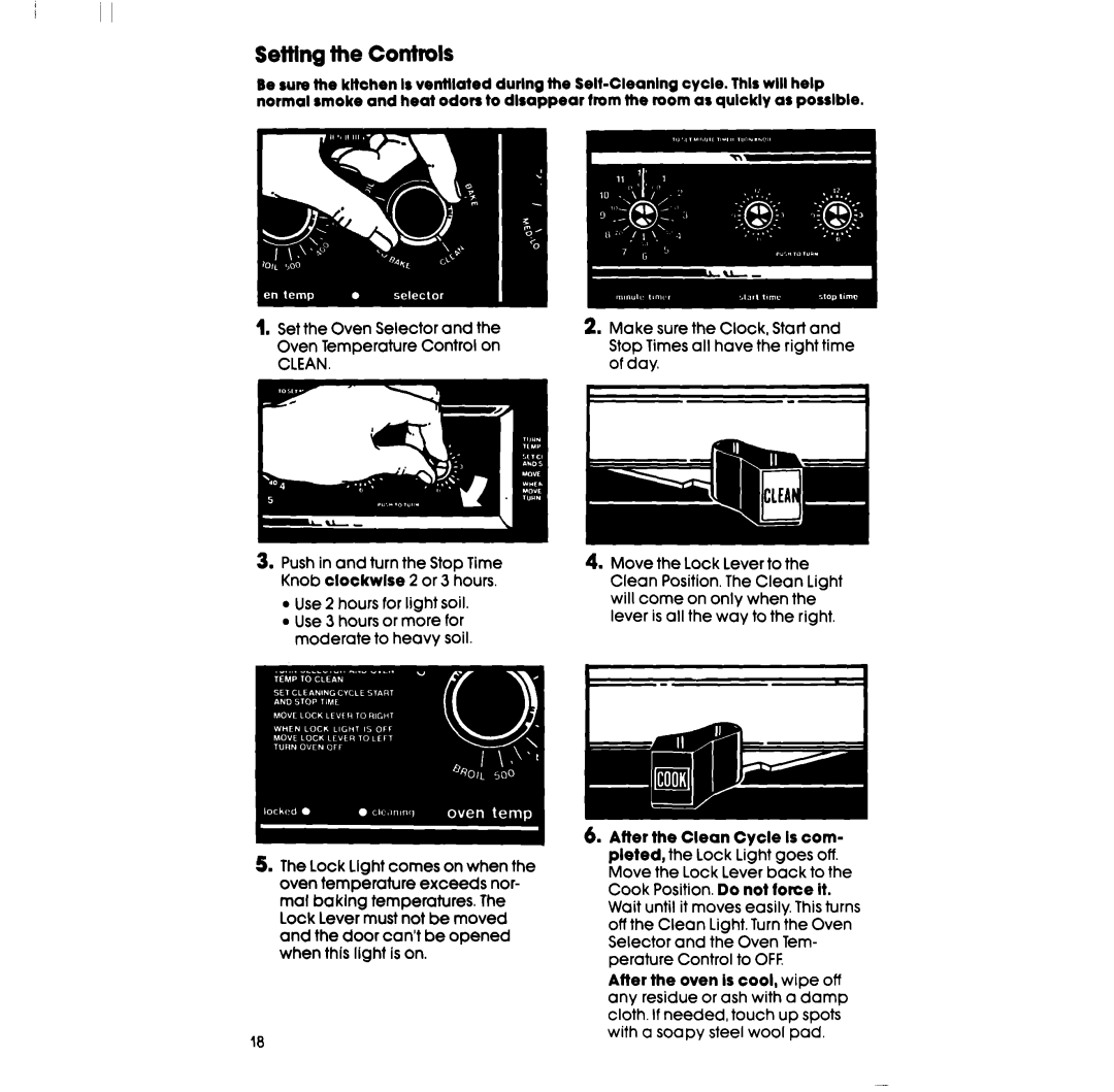 Whirlpool RF360EXP manual Sefflng the Controls 