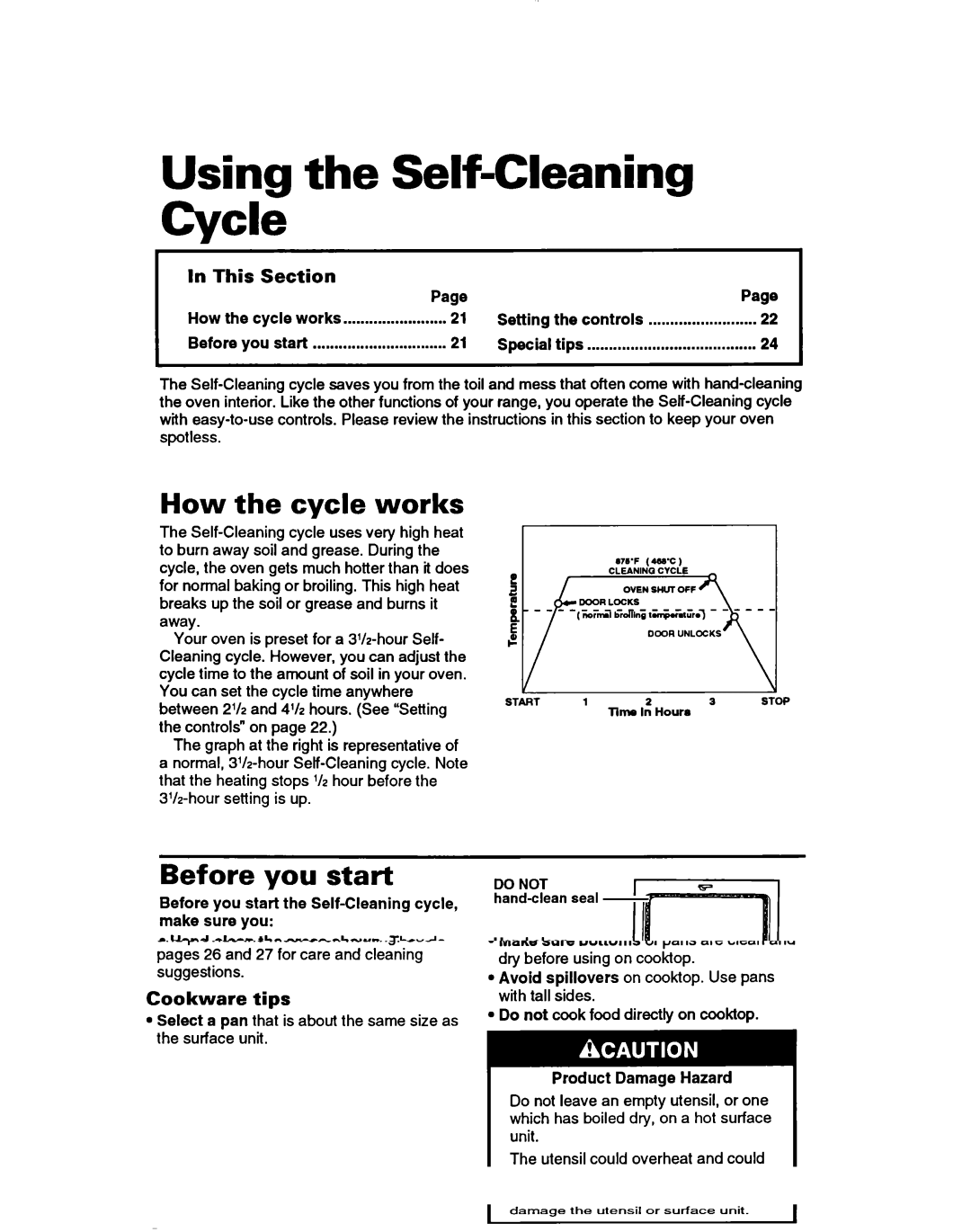 Whirlpool RF364PSB manual Using the Self-Cleaning Cycle, How Cycle Works, Before you start, This Section 