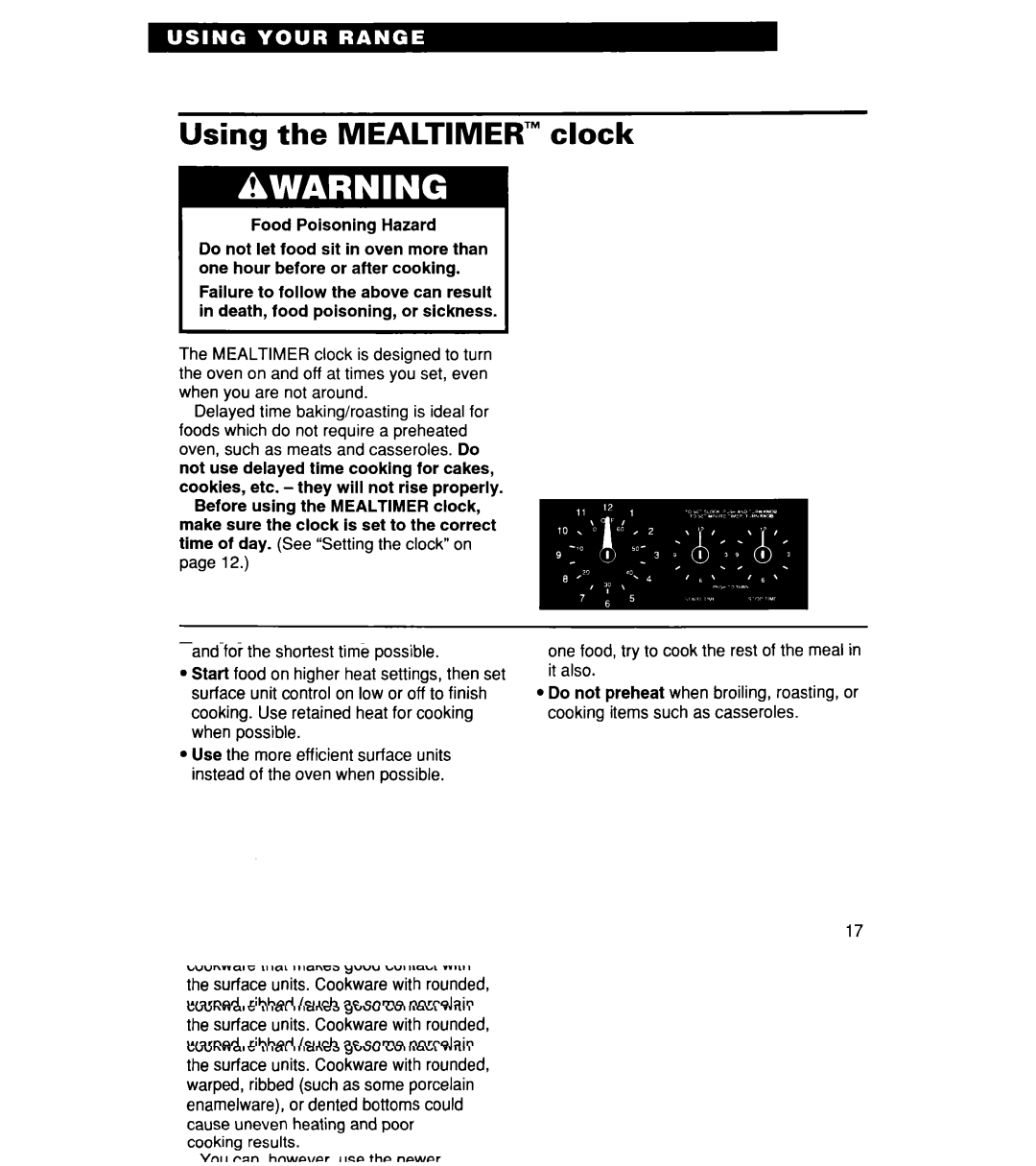 Whirlpool RF364PXD manual Using the MEALTIMER’ clock 