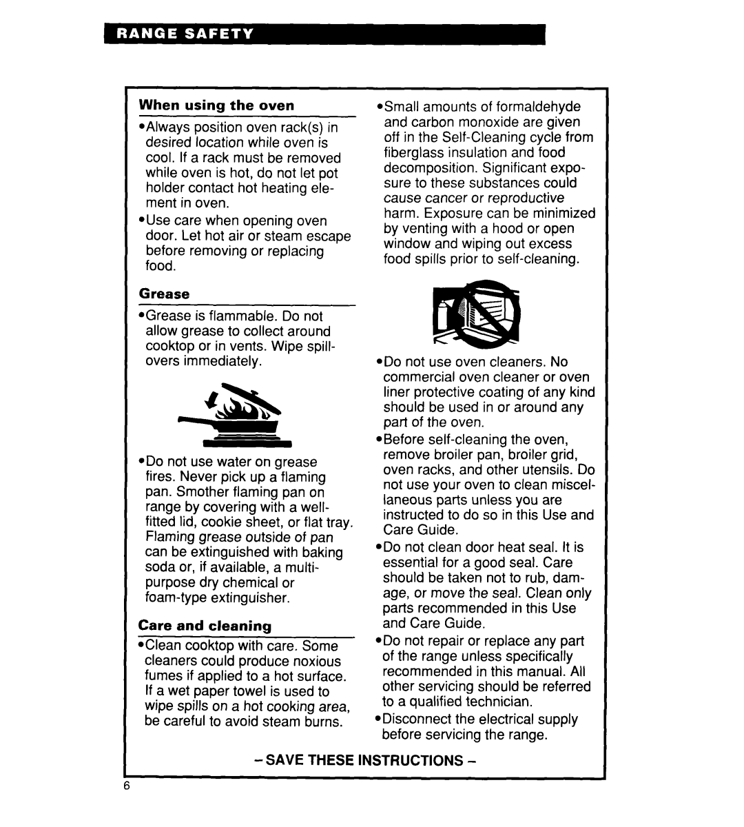 Whirlpool RF364PXD manual @Disconnect the electrical supply before servicing the range 