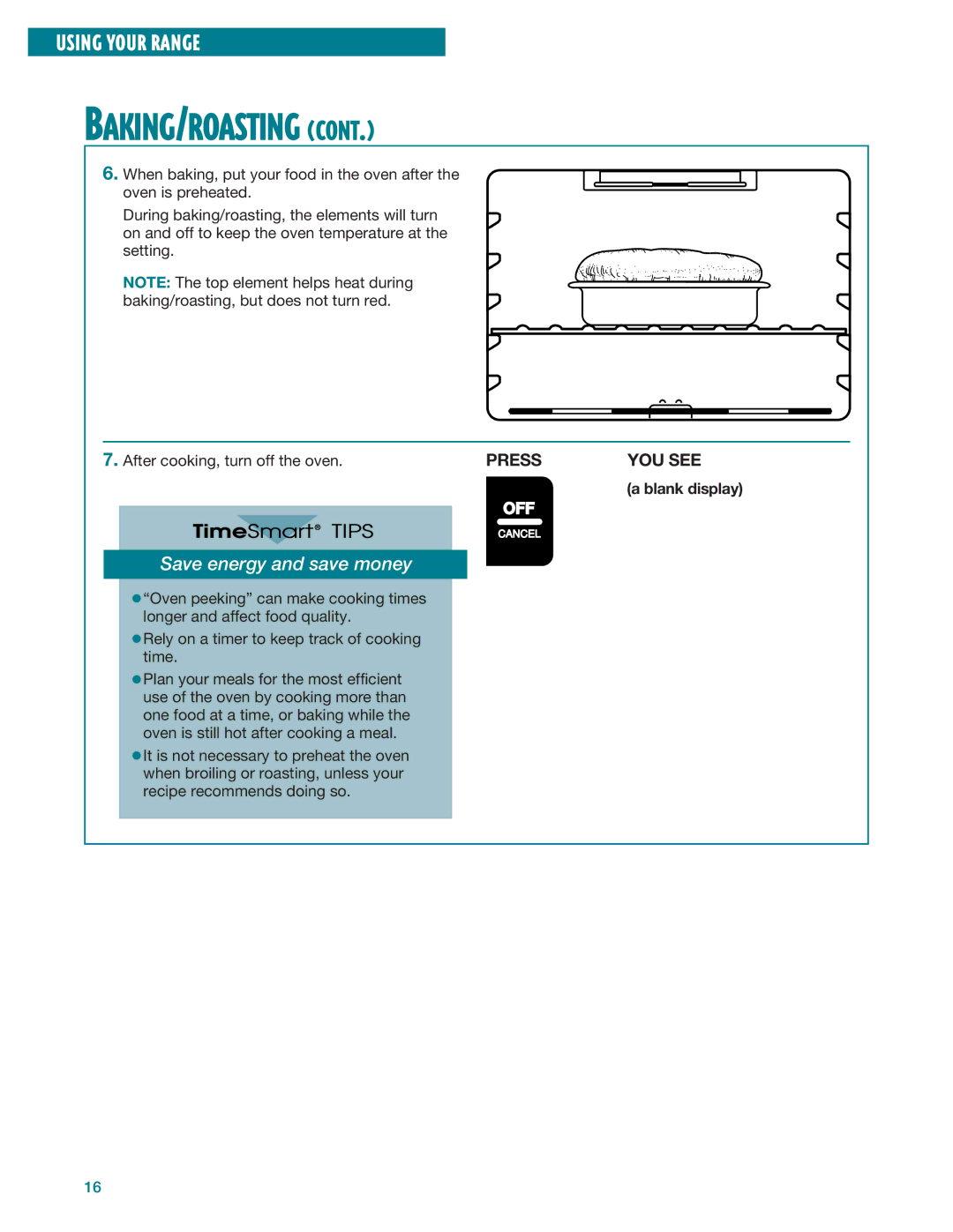 Whirlpool RF364PXE, RF364BXE, RF360BXE, RF360PXE warranty Save energy and save money, Blank display 