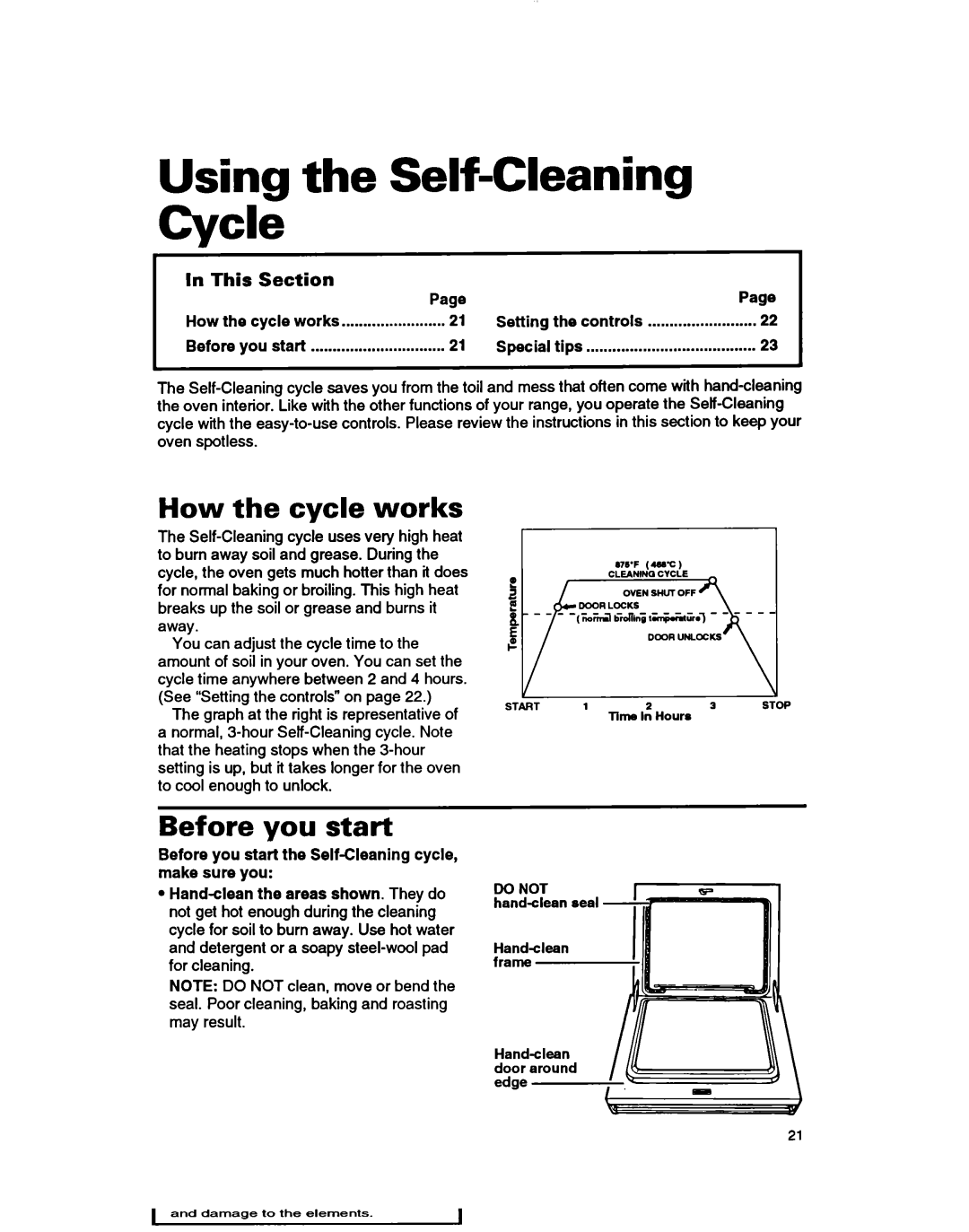 Whirlpool RF364PXY, RF364BXB, RF354BXB Using the Self-Cleaning, How the cycle works, Before you start, This Section 