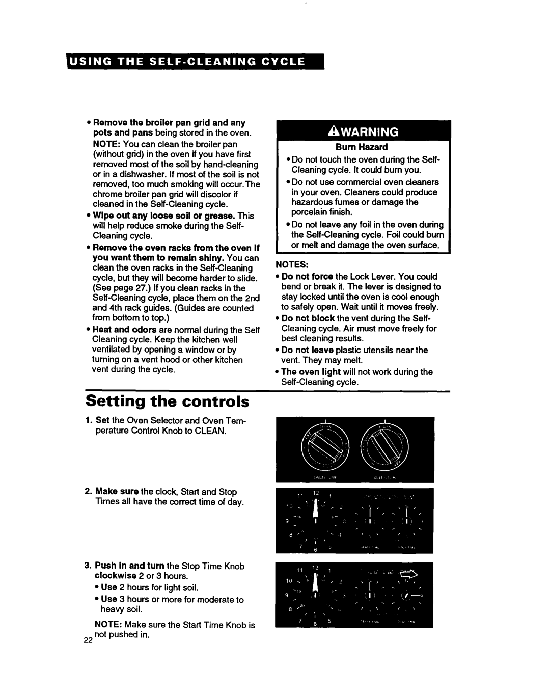 Whirlpool RF364BXB, RF364PXY, RF354BXB important safety instructions Setting the controls, Burn Hazard 