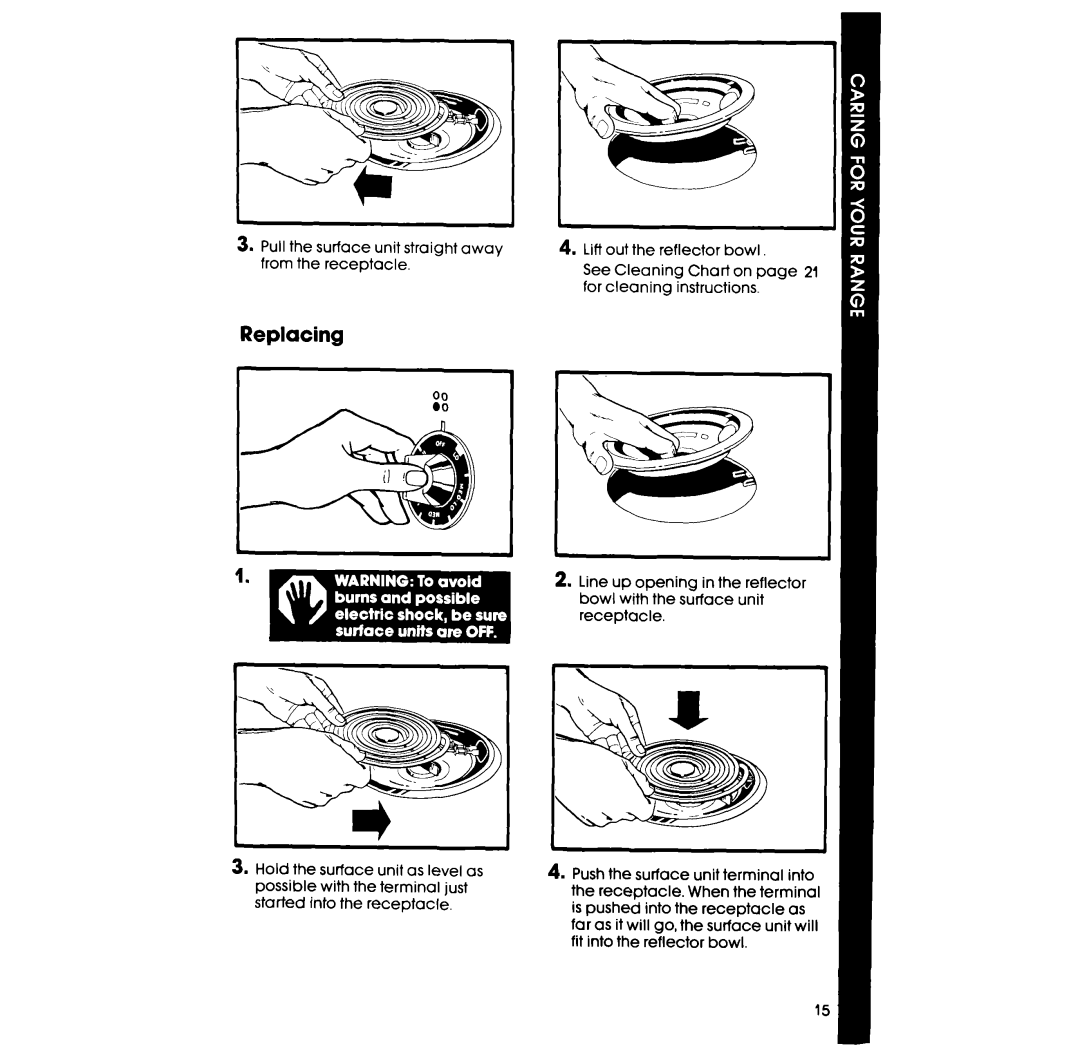 Whirlpool RF365BXP manual Replacing 