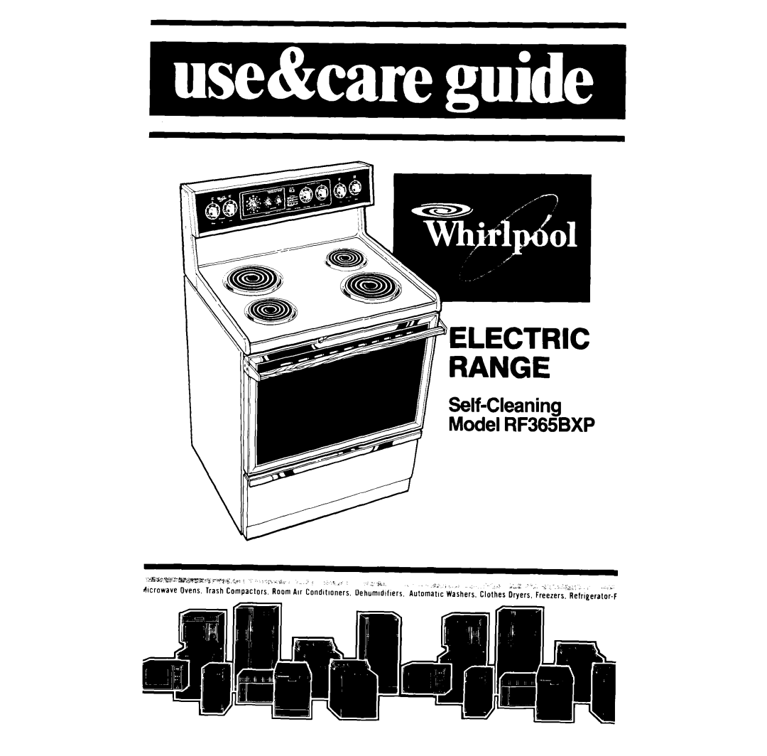 Whirlpool RF365BXP manual 