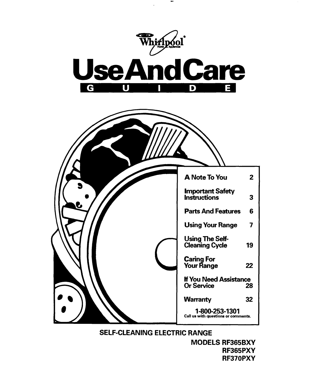 Whirlpool RF365BXY important safety instructions UseAndCare, If You 