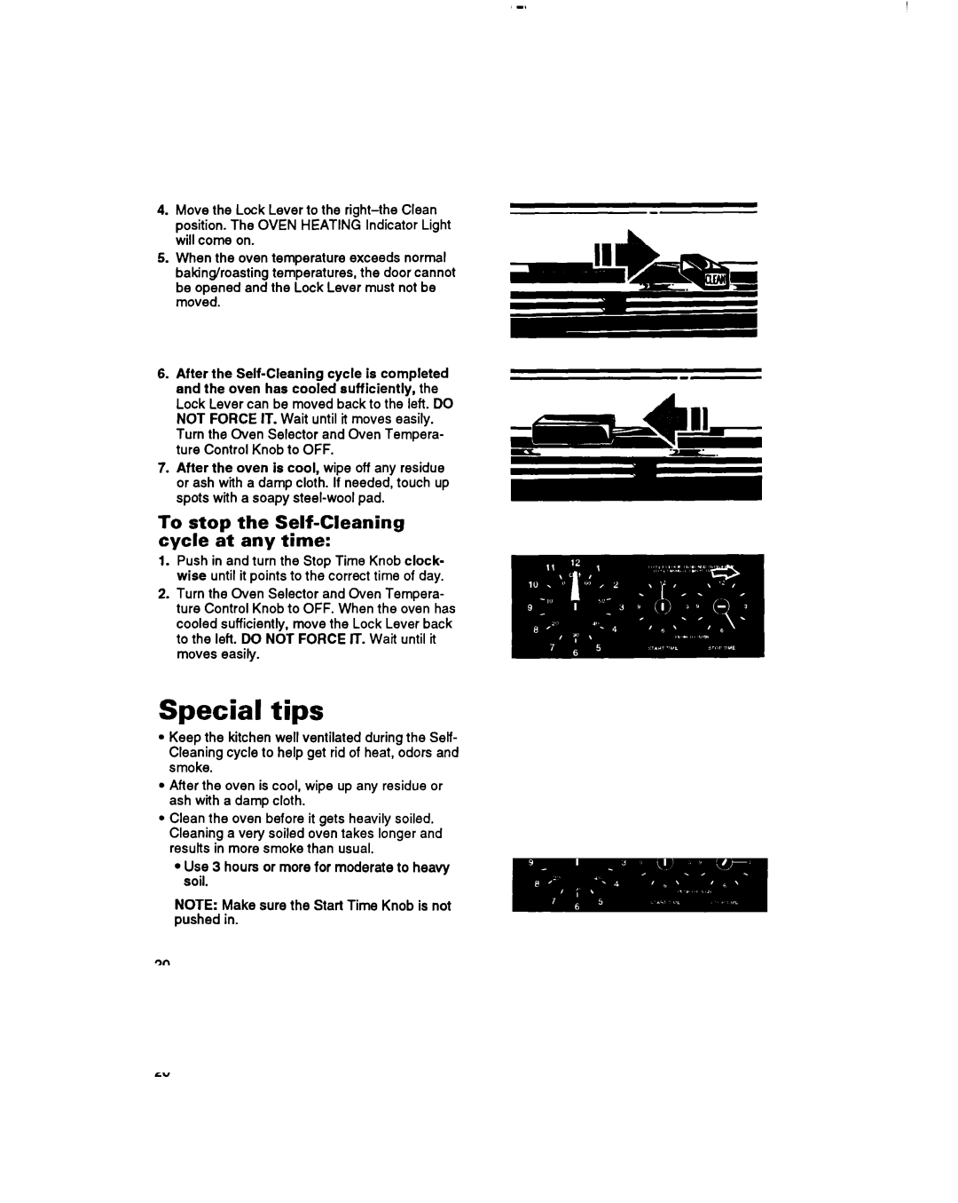 Whirlpool RF365BXY important safety instructions Special tips, To stop the Self-Cleaning cycle at any time 