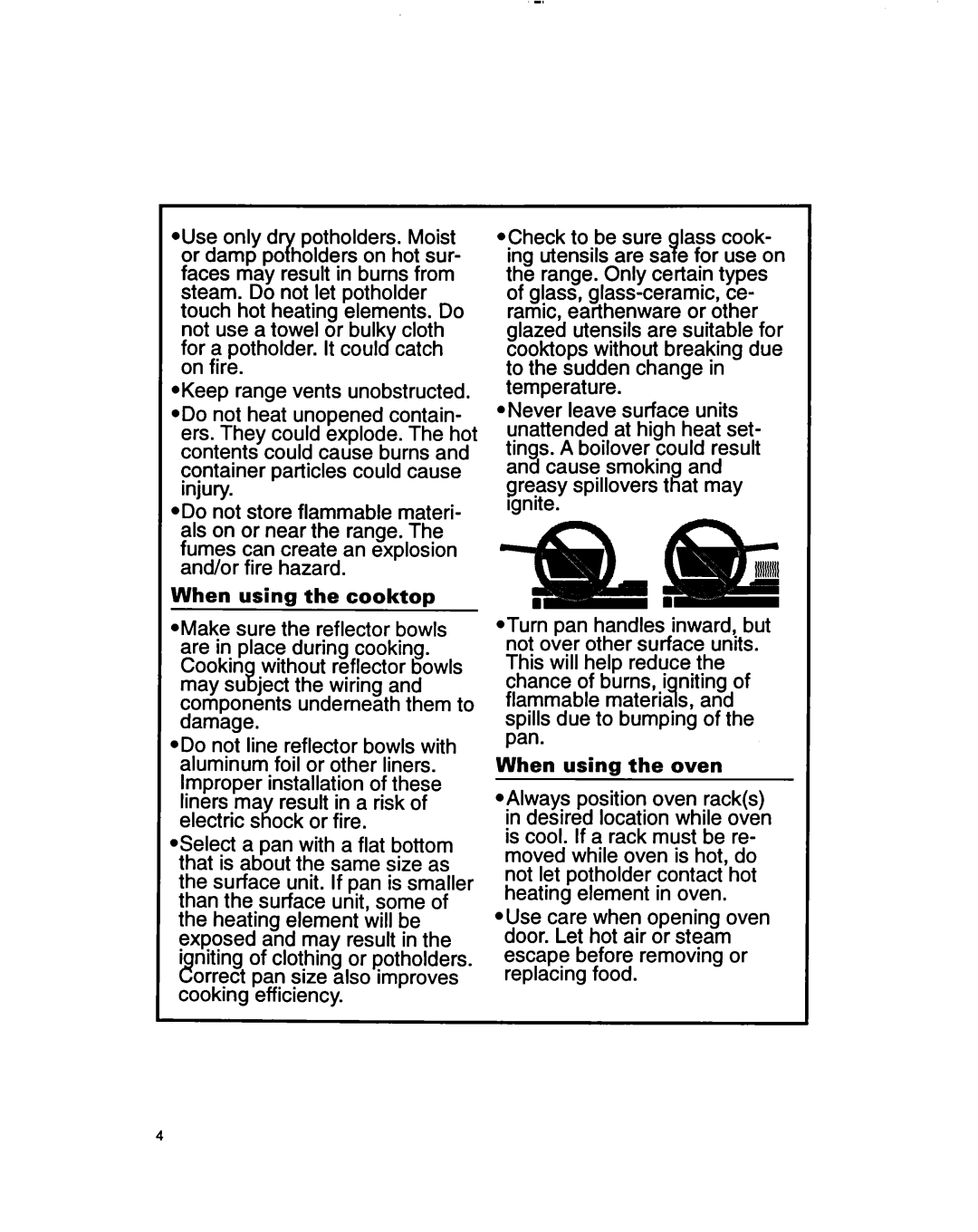 Whirlpool RF365BXY important safety instructions 