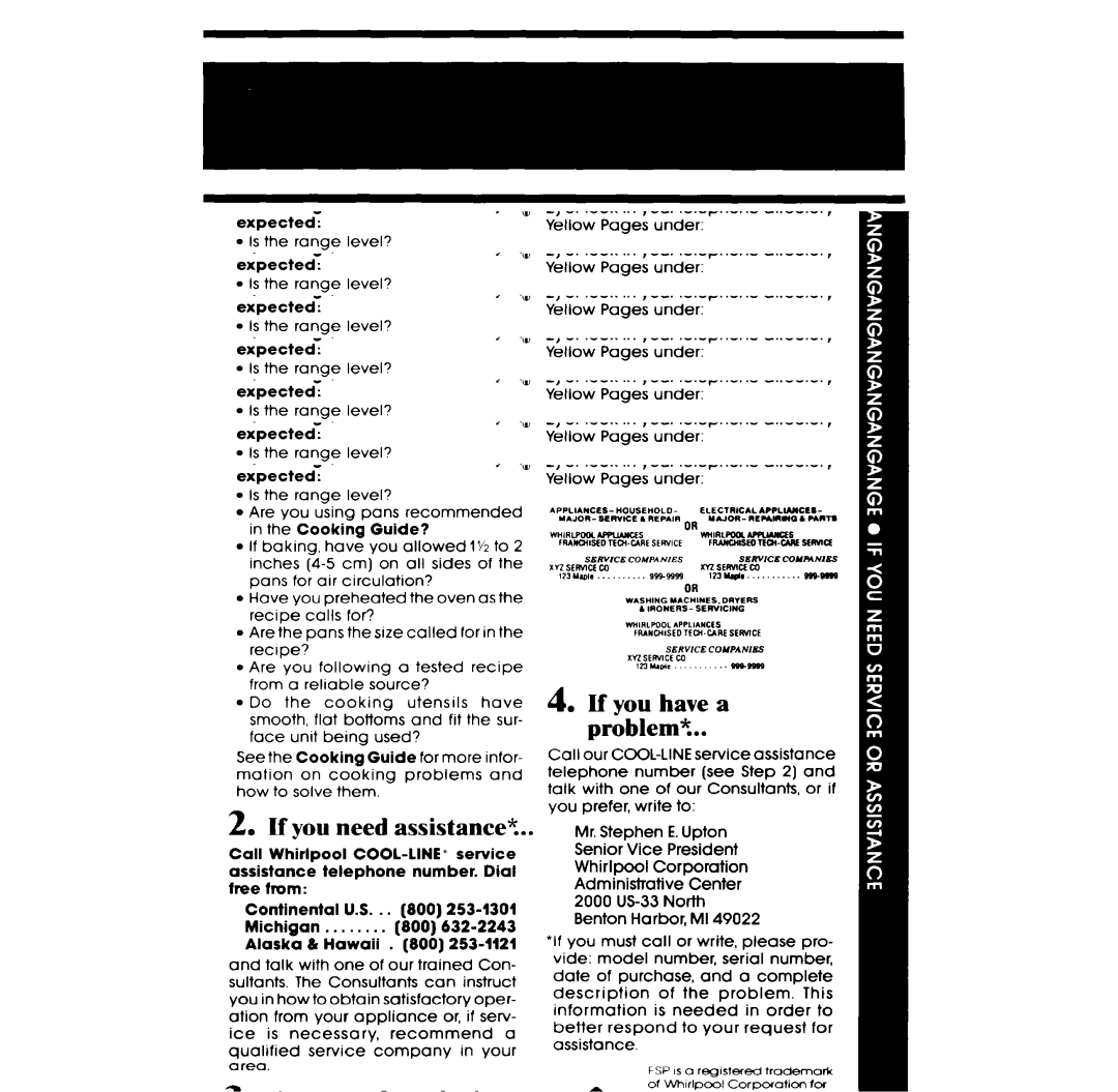 Whirlpool RF365EXP manual Whirlp~ool 