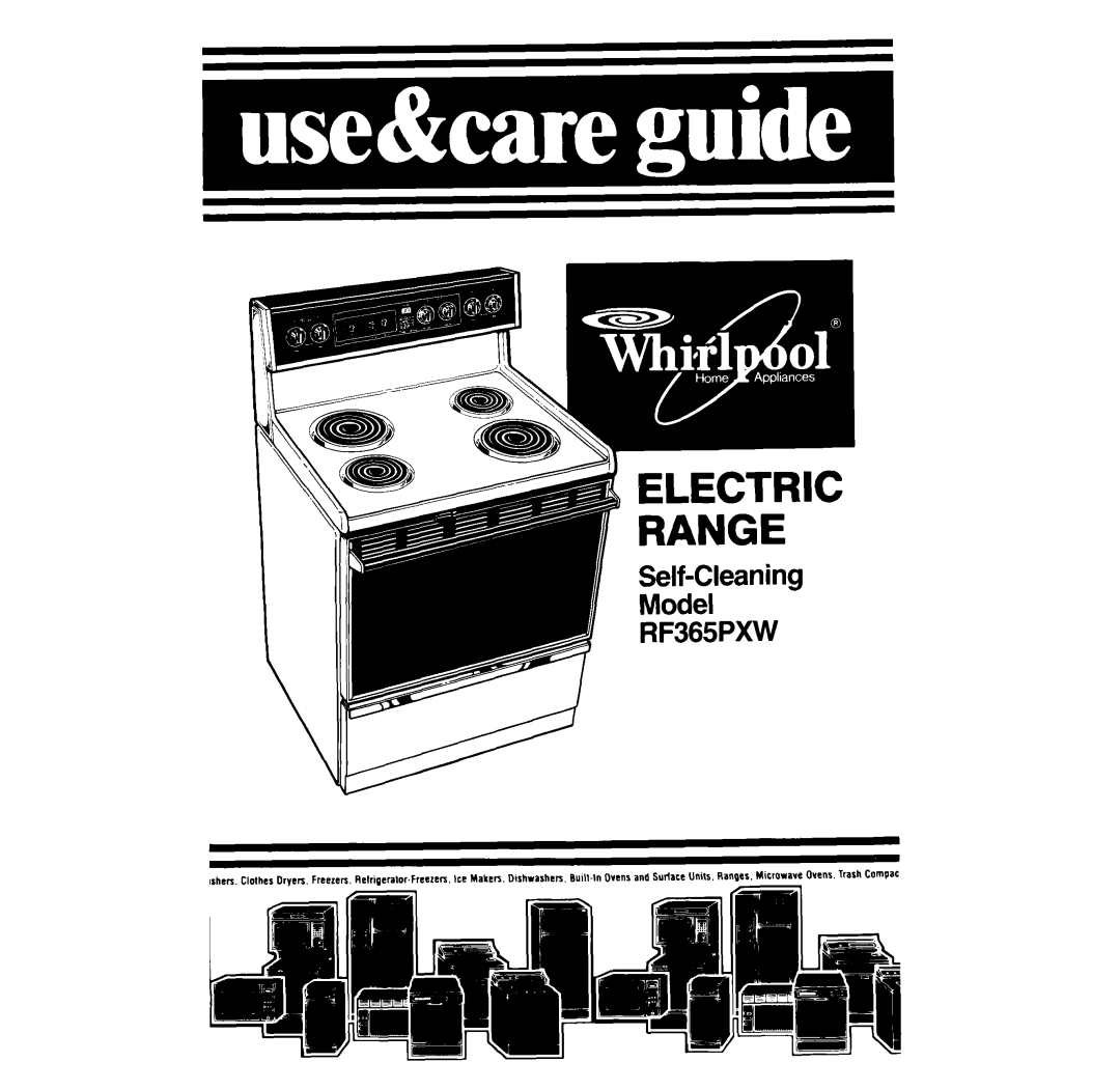 Whirlpool RF365PXW manual Electric 