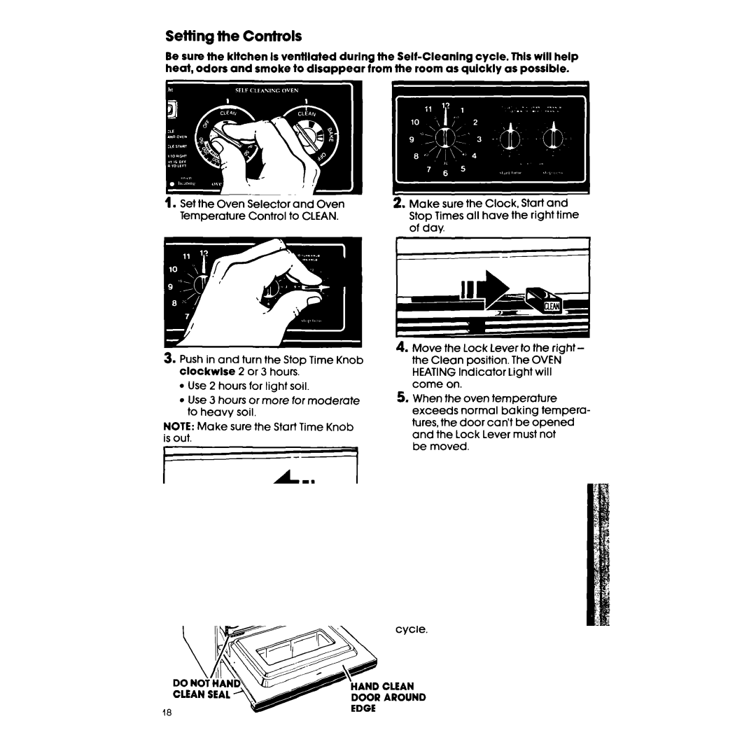 Whirlpool RF365PXW manual Setting the Controls 