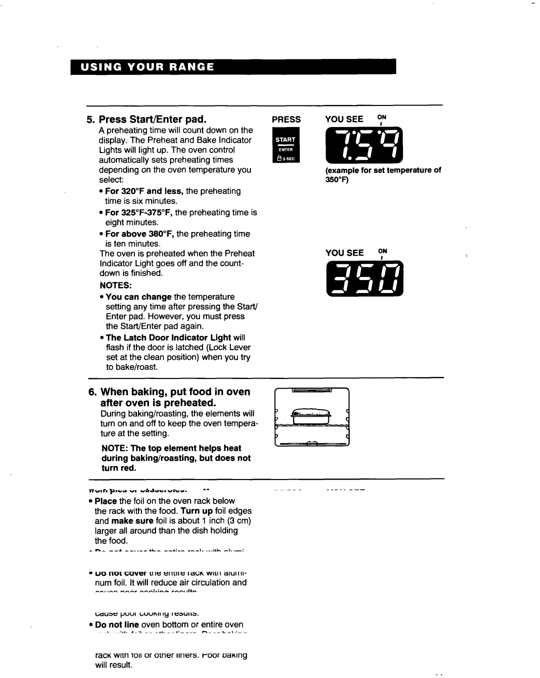 Whirlpool RF3661XD warranty Press Start/Enter Pad, After cooking, turn off oven 