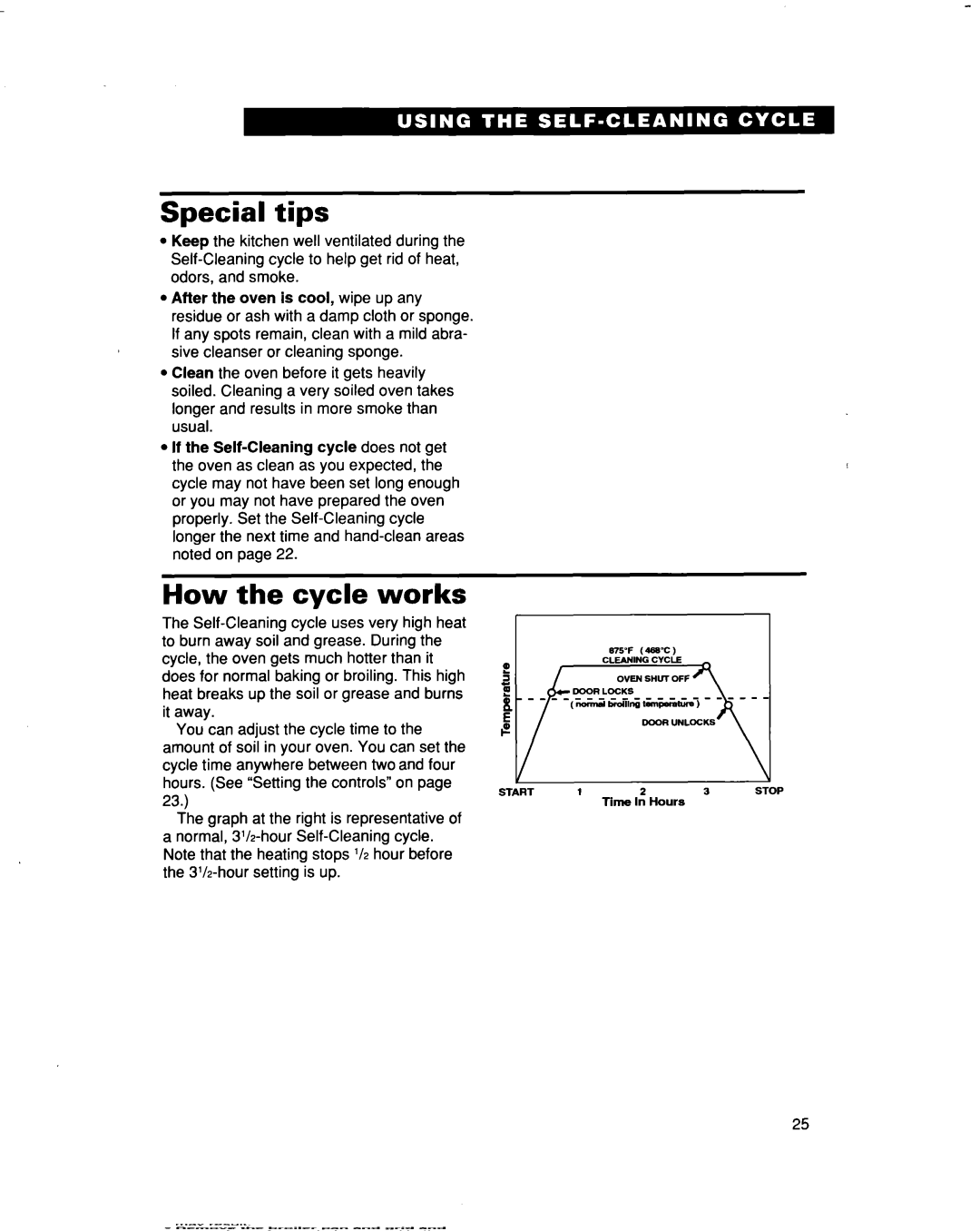 Whirlpool RF366PXD, RF366BXD warranty Special tips, How the cycle works 