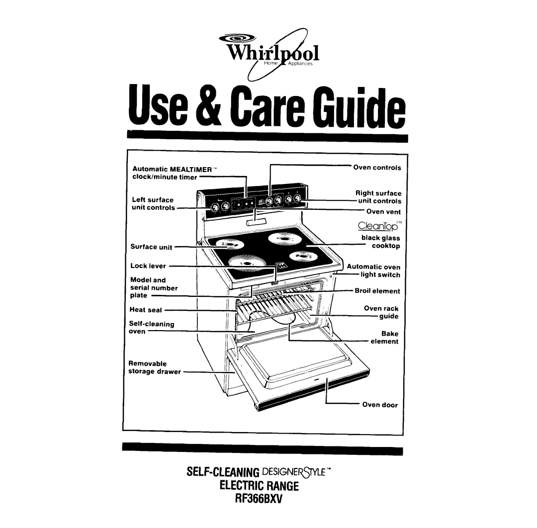 Whirlpool RF366BXV manual Use&CareGuide 