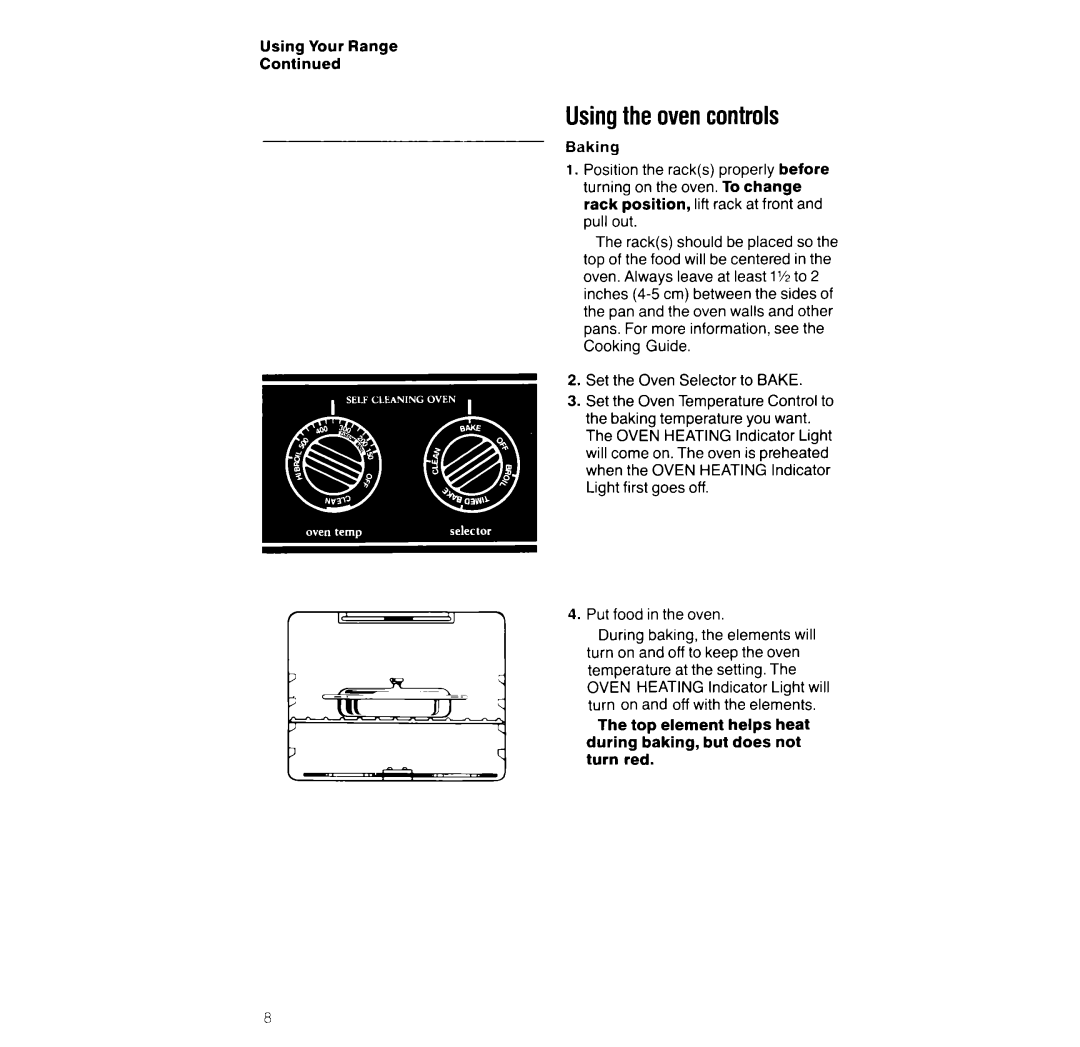 Whirlpool RF366PXX manual Usingthe ovencontrols, Using Your Range 