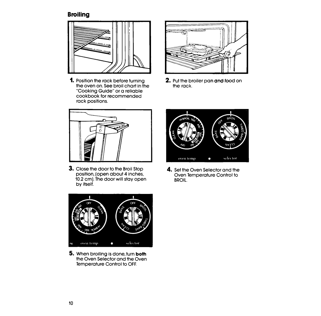 Whirlpool RF367BXP manual Broiling 