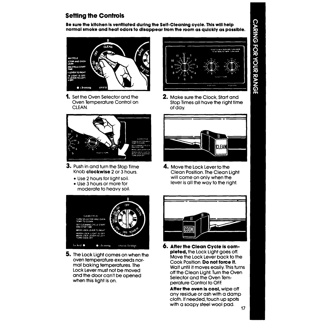 Whirlpool RF367BXP manual Setting the Controls, Clean 