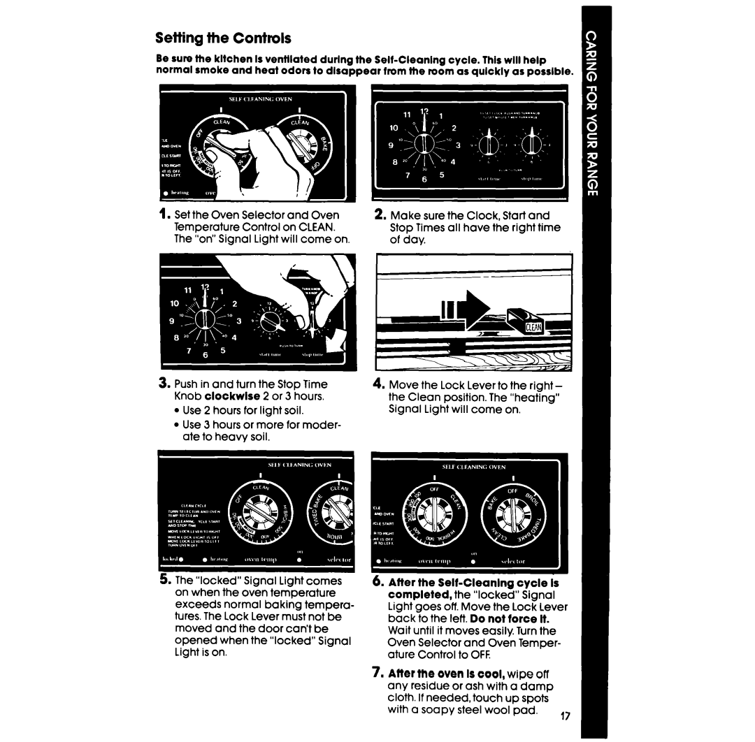 Whirlpool RF367BXV manual Setting the Controls 