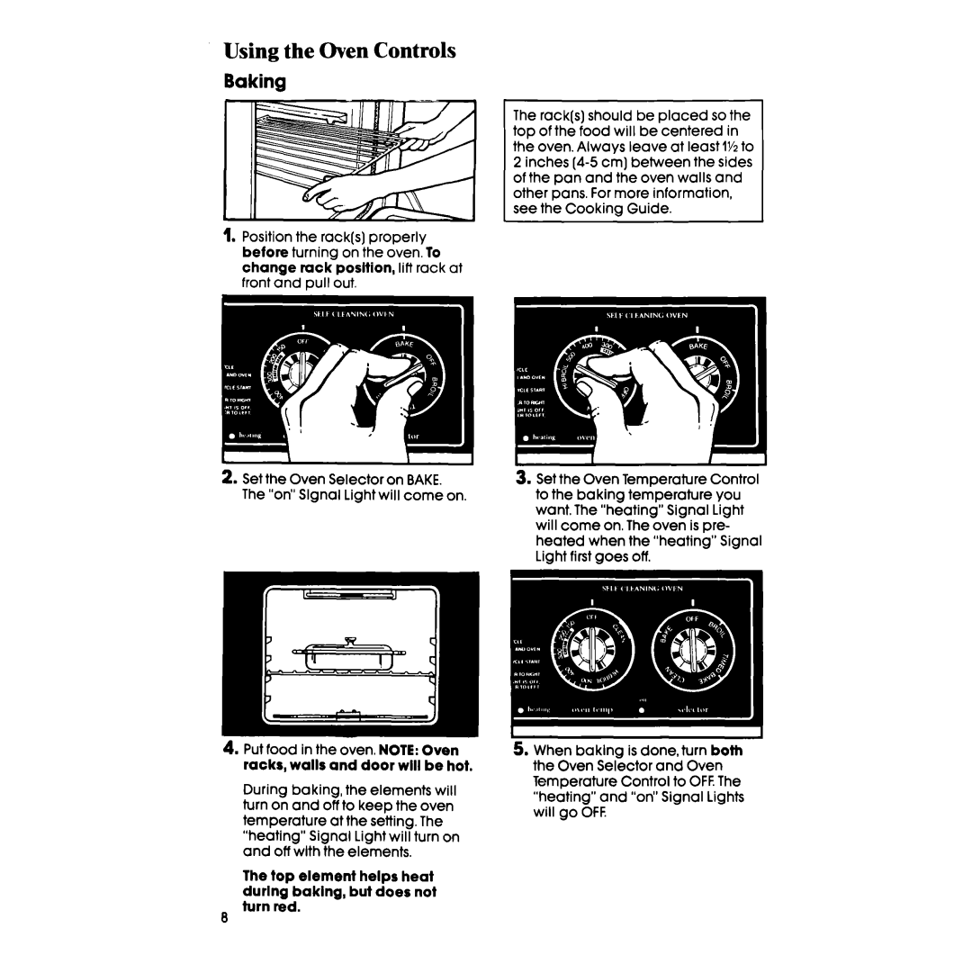 Whirlpool RF367BXV manual Using the Oven Controls, Baking 