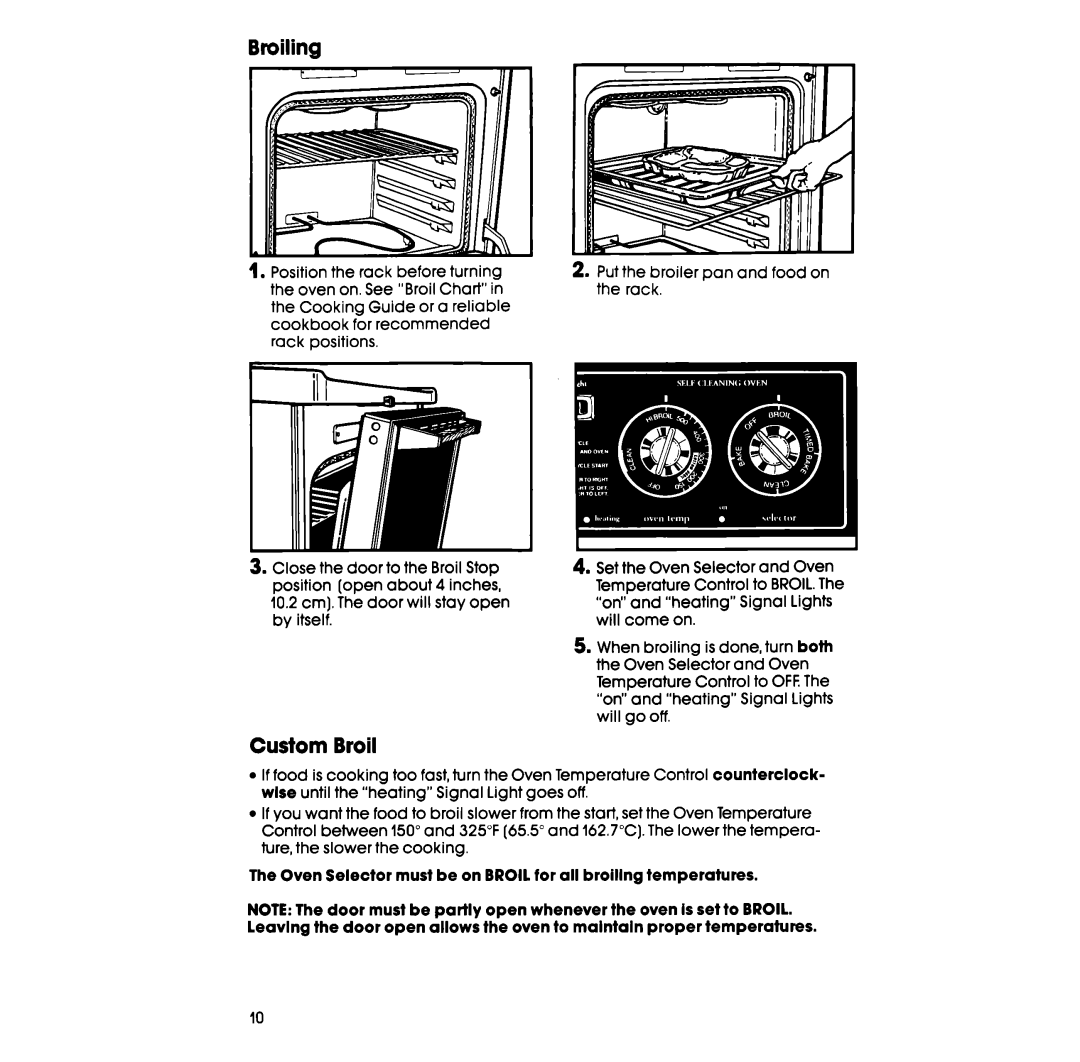 Whirlpool RF367BXV manual Bmiling, Custom Broil 