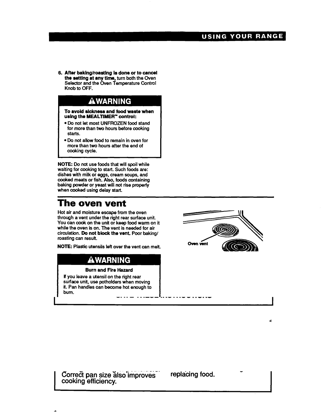 Whirlpool RF36OOXY manual Oven vent 