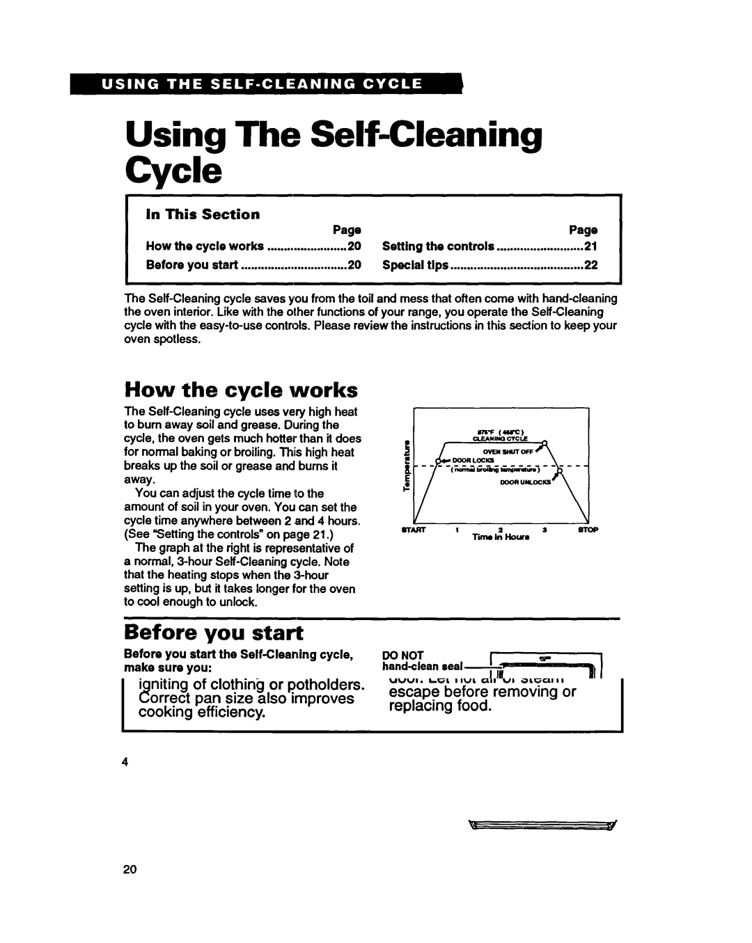 Whirlpool RF370PXY, RF365PXY Using The Self-Cleaning Cycle, How the cycle works, Before you start, This Section, Do not 