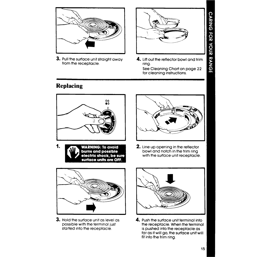 Whirlpool RF375PXP manual Replacing 