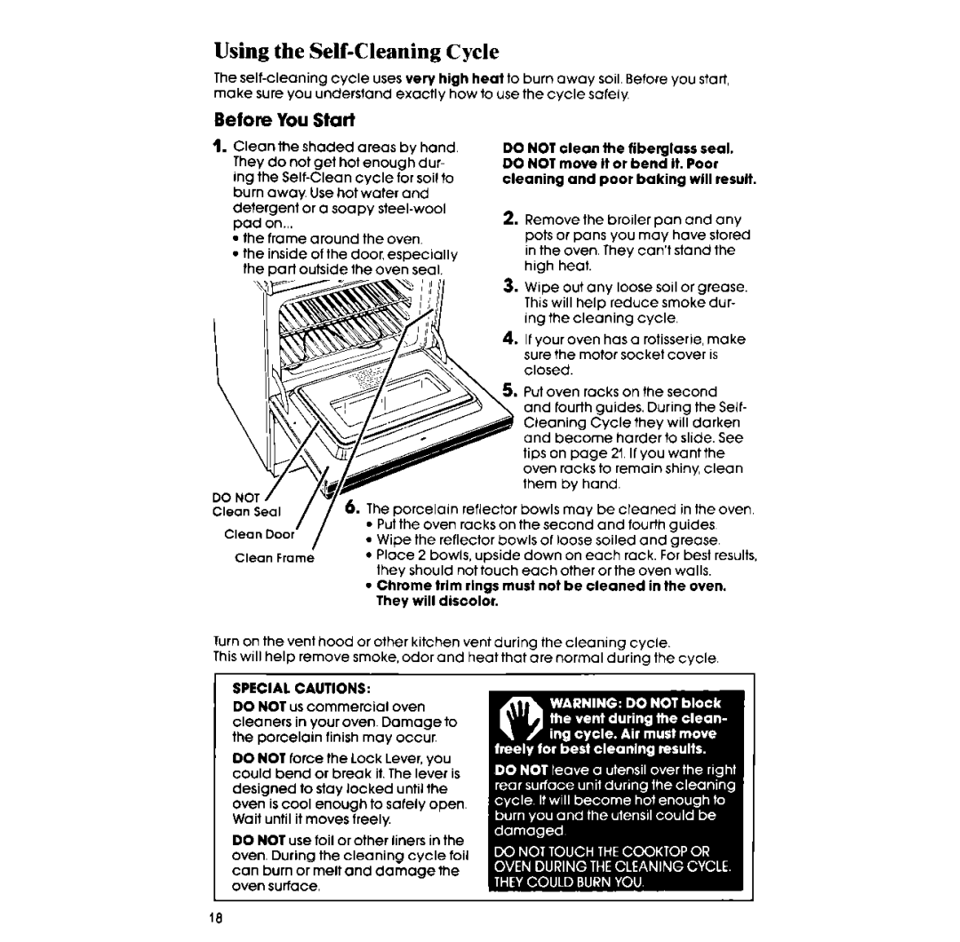 Whirlpool RF375PXP manual Using the Self-Cleaning Cycle, You Start 