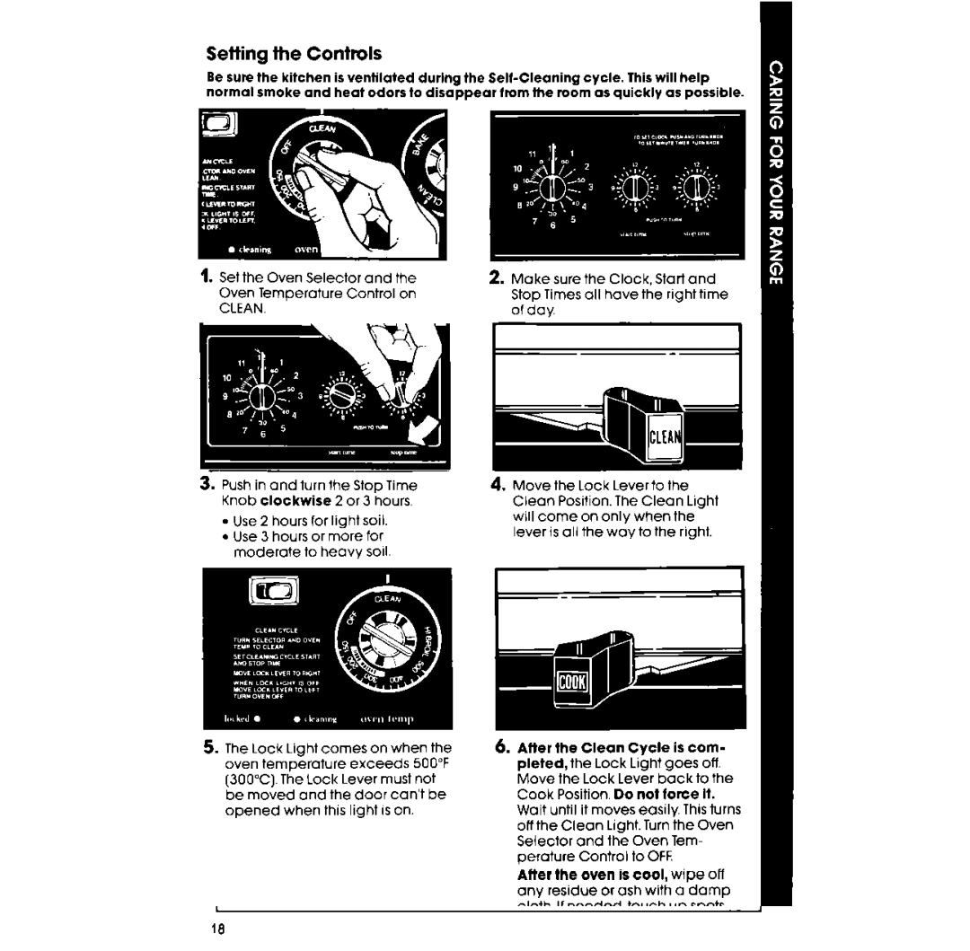 Whirlpool RF375PXP manual Setting the Controls 