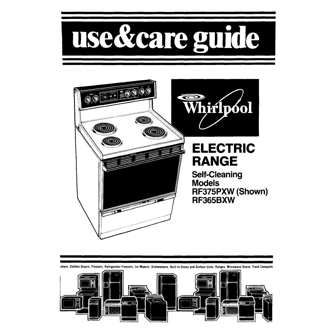 Whirlpool RF365BXW, RF375PXW manual Electric Range 