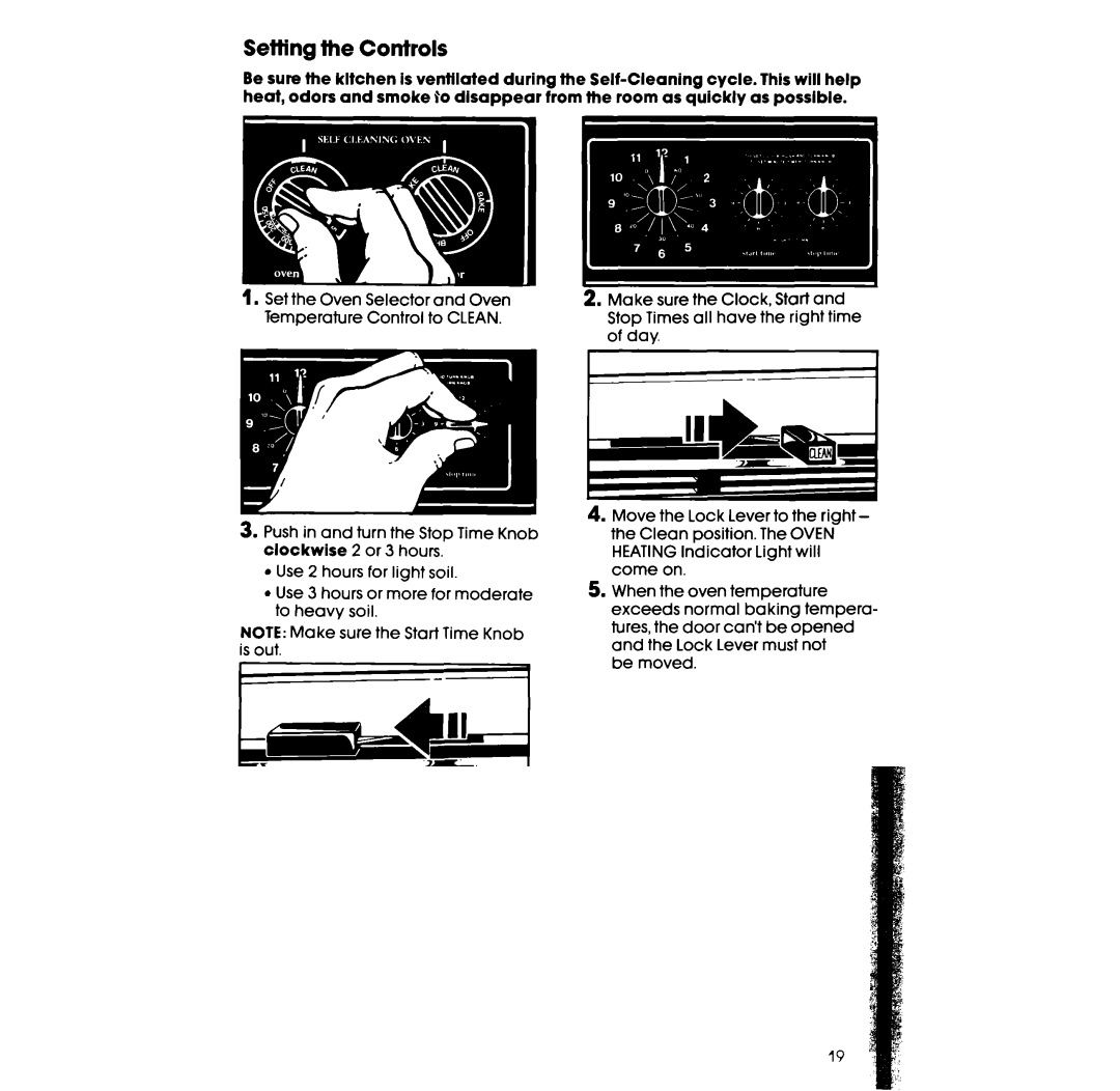 Whirlpool RF365PXX, RF375PXX, RF36lPX.X manual Setting the Controls 