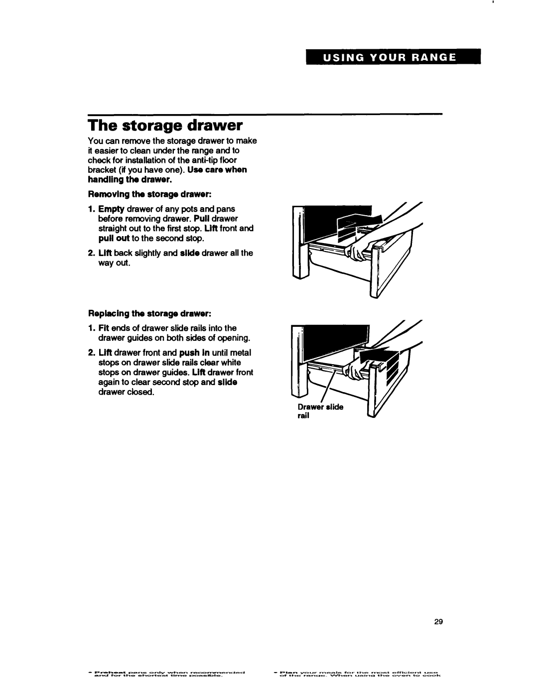 Whirlpool RF362BXB, RF375PXY, RF375PCY manual Storage drawer 