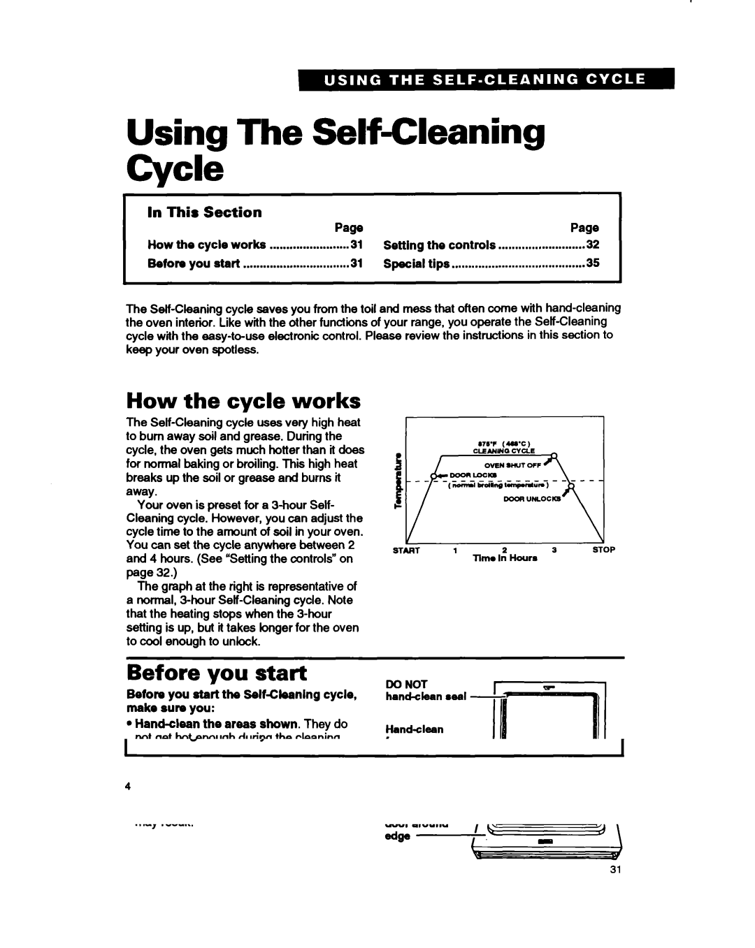 Whirlpool RF375PCY, RF375PXY, RF362BXB manual Using The Self-Cleaning Cycle, How the cycle works, Before you start 